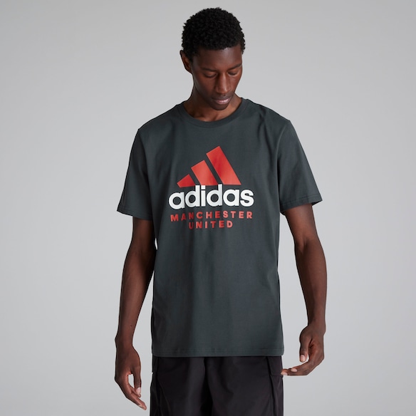 Manchester United Seasonal Graphic T-Shirt Dark Grey Black