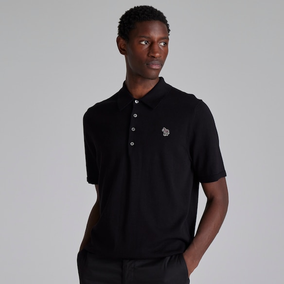 Manchester United x Paul Smith Mens Knitted Polo Black Schwarz
