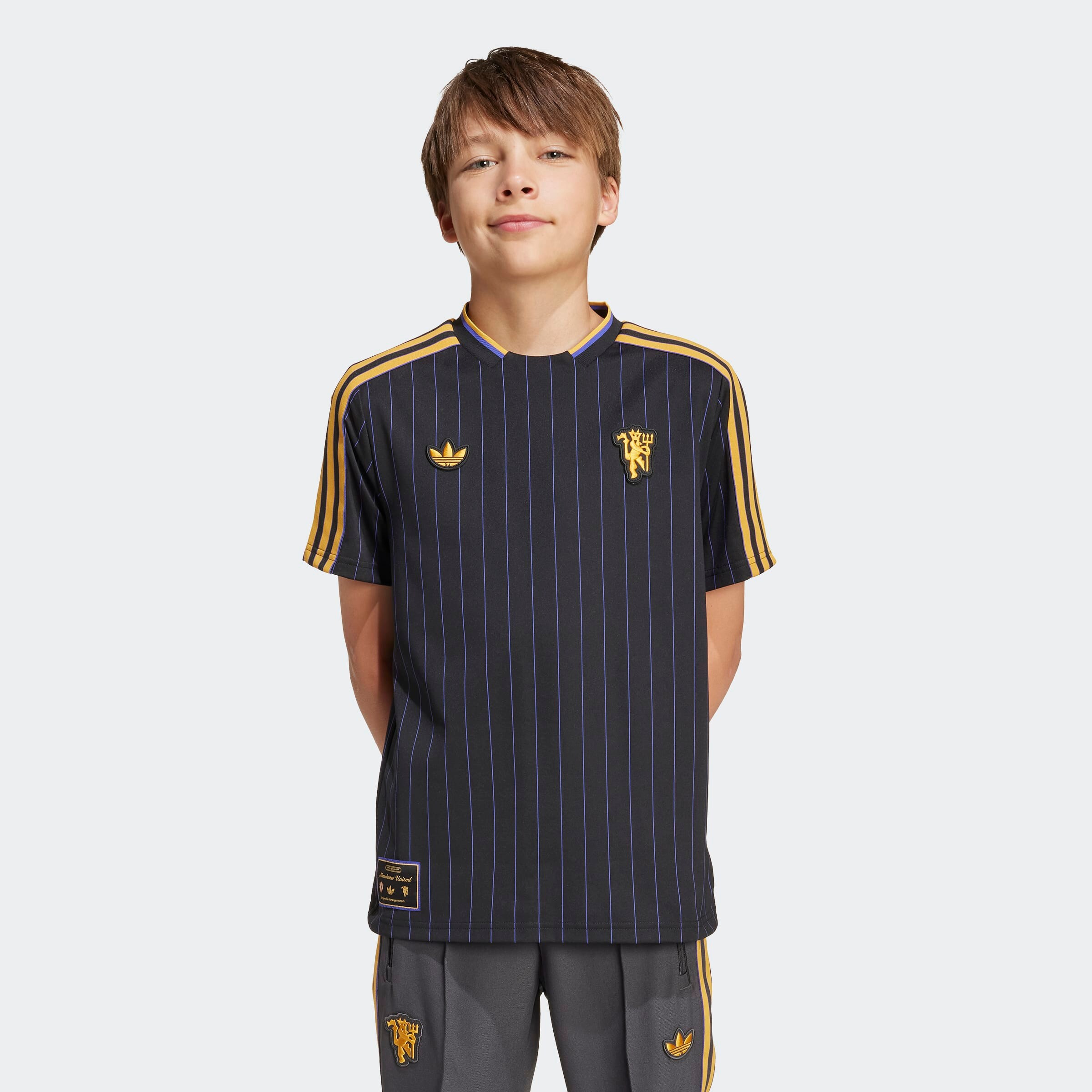 Manchester United Terrace Icons Jersey Kids Noir Détail [8-9]