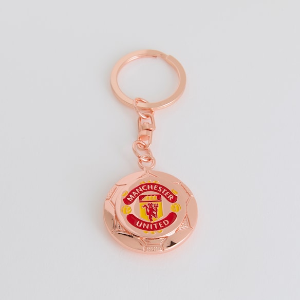 Manchester United Flat Football Keyring Rose Gold Multi
