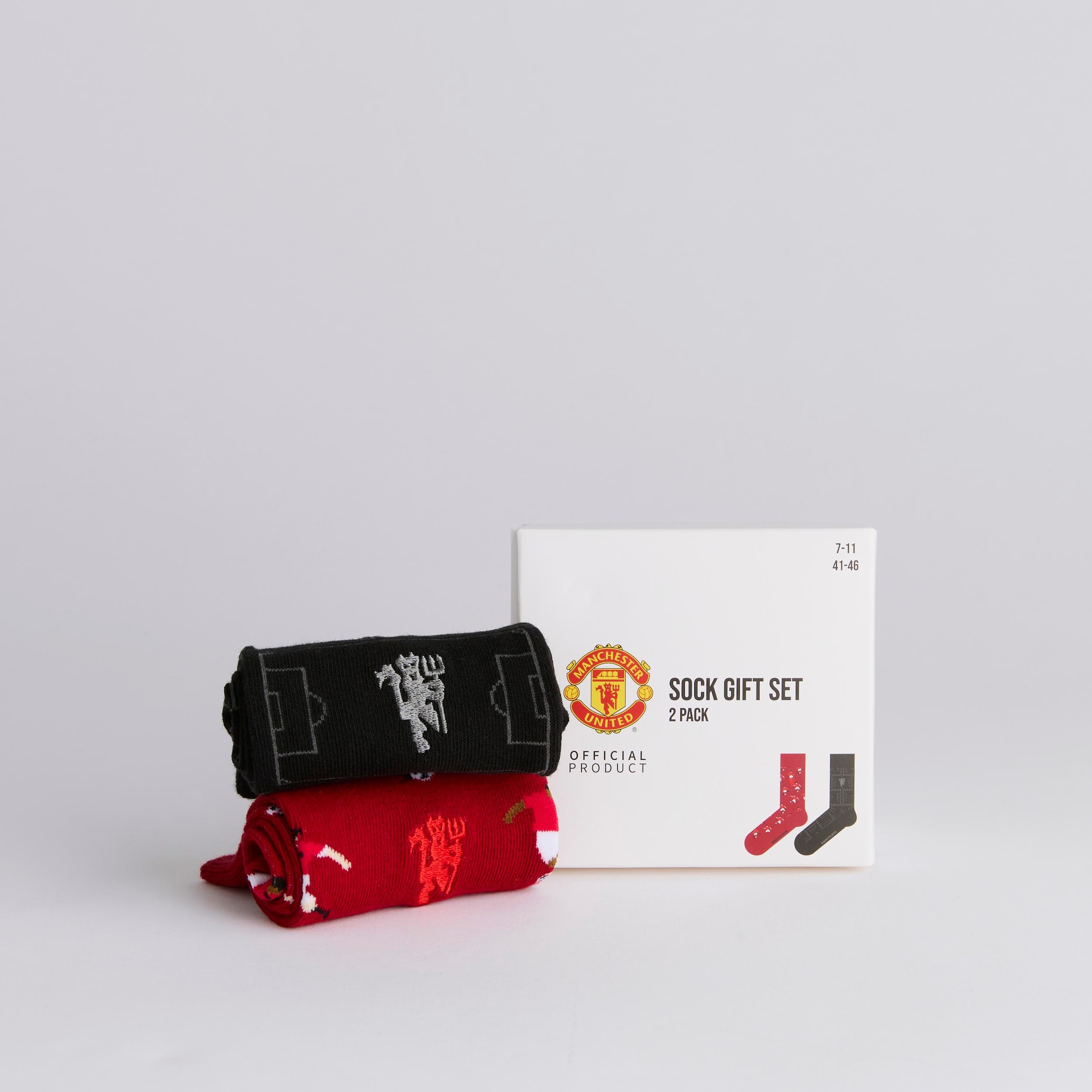 Manchester United Player and Pitch 2 Pack Sock Set Multi 다색 세부 사항 [2-4]