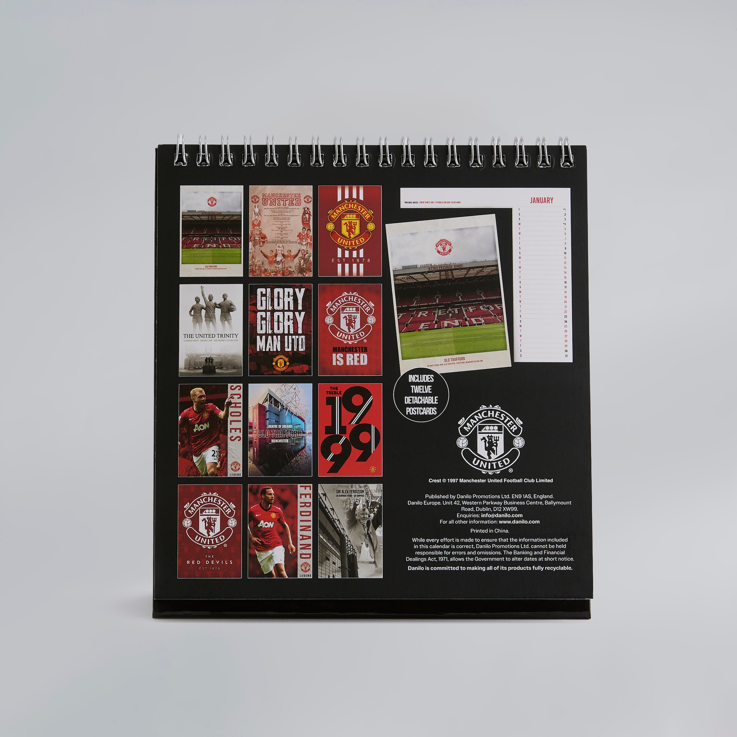 Manchester United 2027 Desk Easel Calendar Black Red Detail [2-5]