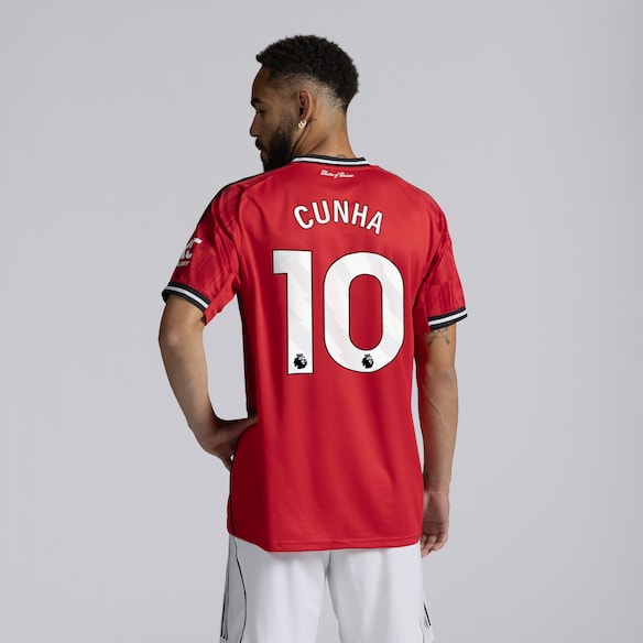 Manchester United 25/26 Home Jersey with Cunha 10 EPL Printing & Badge Rojo