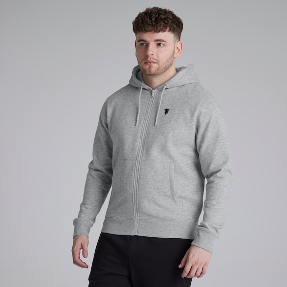 Manchester United Devil Essentials Full Zip Hoodie Grey Grey