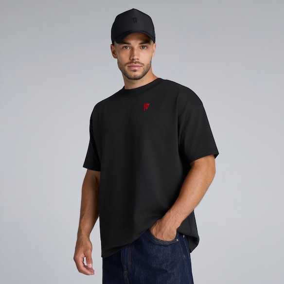 Manchester United There's Nothing on Earth Like Being a Red Back Print T-Shirt Black Negro