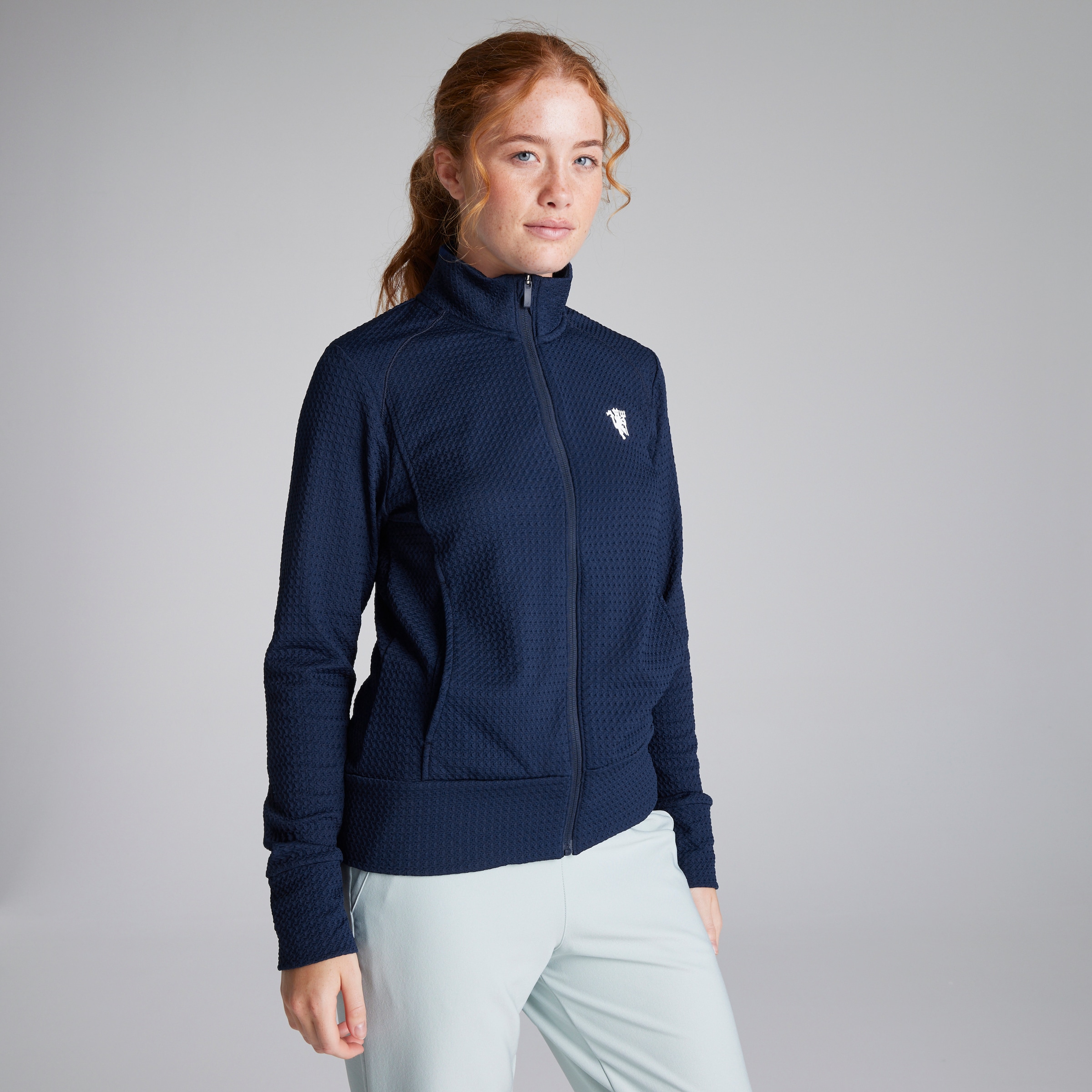 Manchester United x adidas Womens Golf Ultimate365 Textured Jacket Navy Navy blue