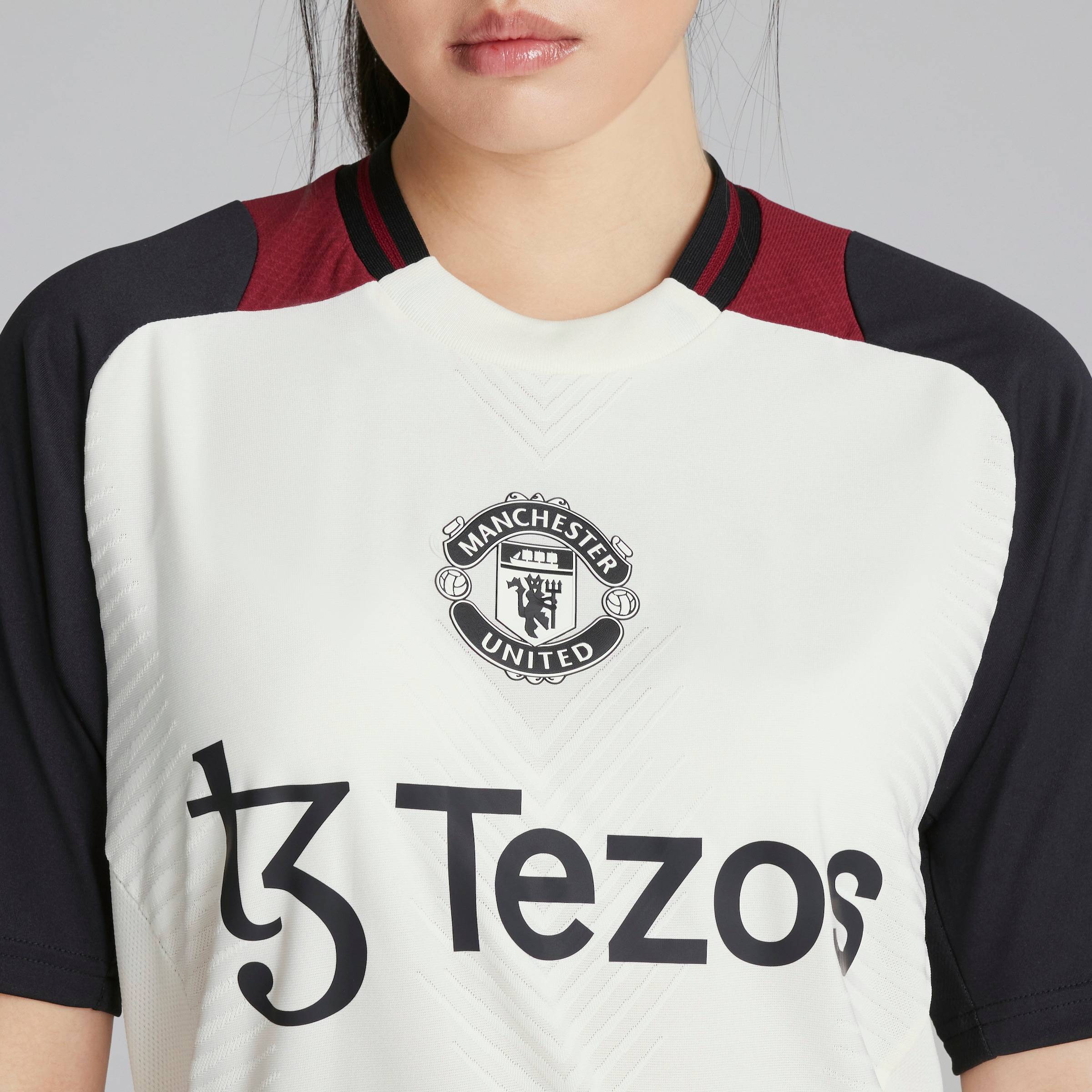 Manchester United Womens Training Tiro 24 Jersey White White Detail [4-5]