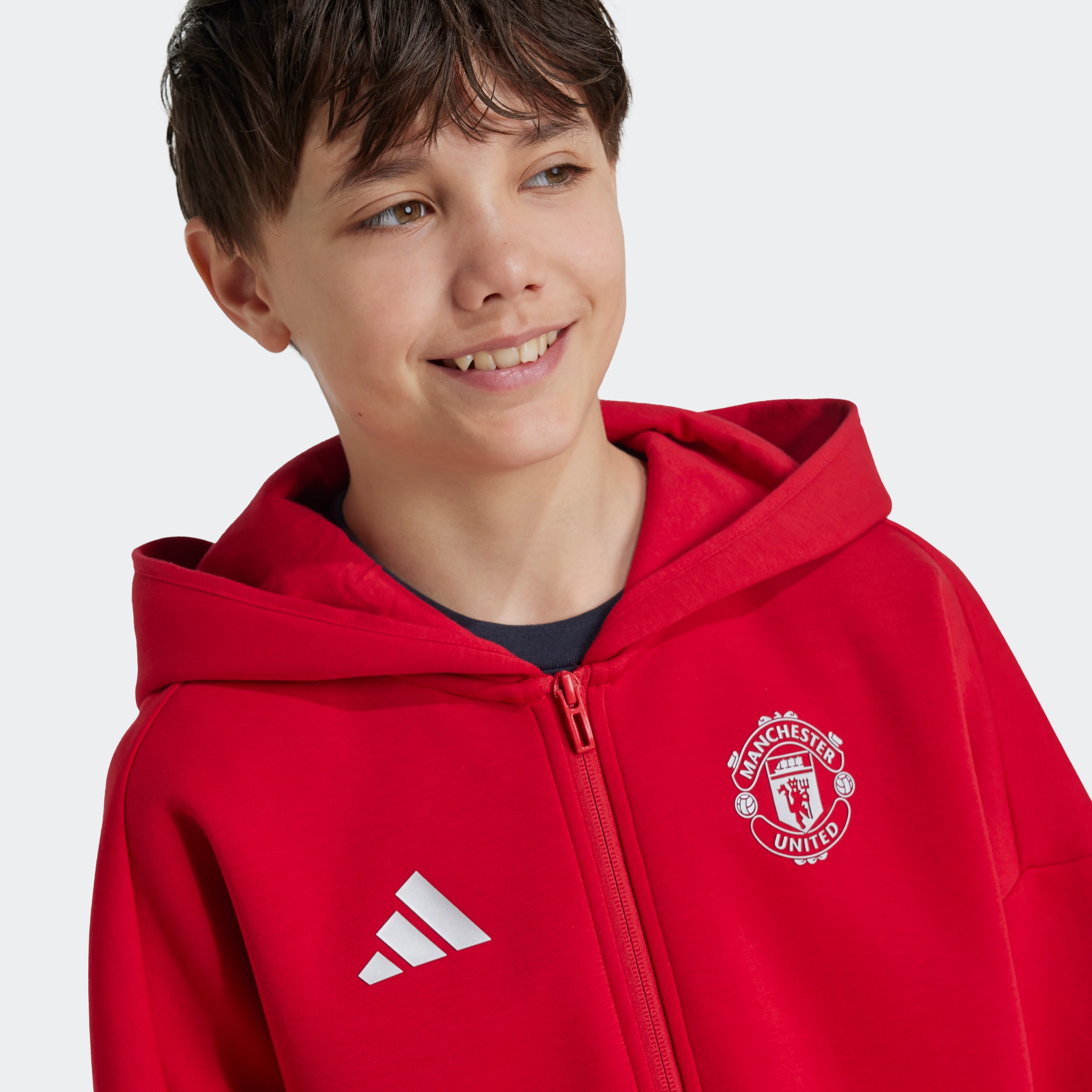 Manchester United x adidas Youth Manchester United Anthem Jacket Kids Red 빨간색 세부 사항 [5-5]