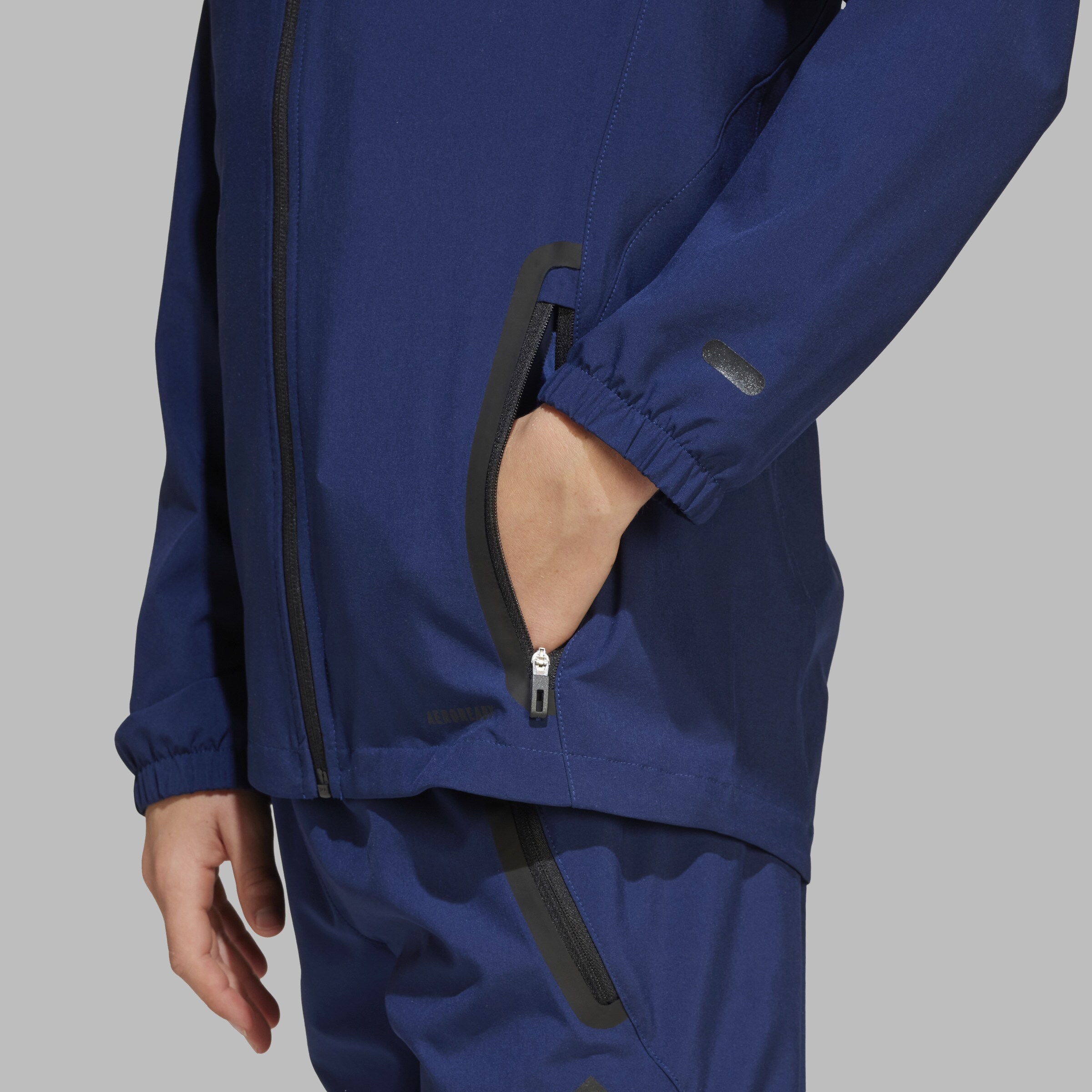 Manchester United Kids Tiro 24 Competition Vis Tech Travel Jacket Blue Blue Detail [4-6]