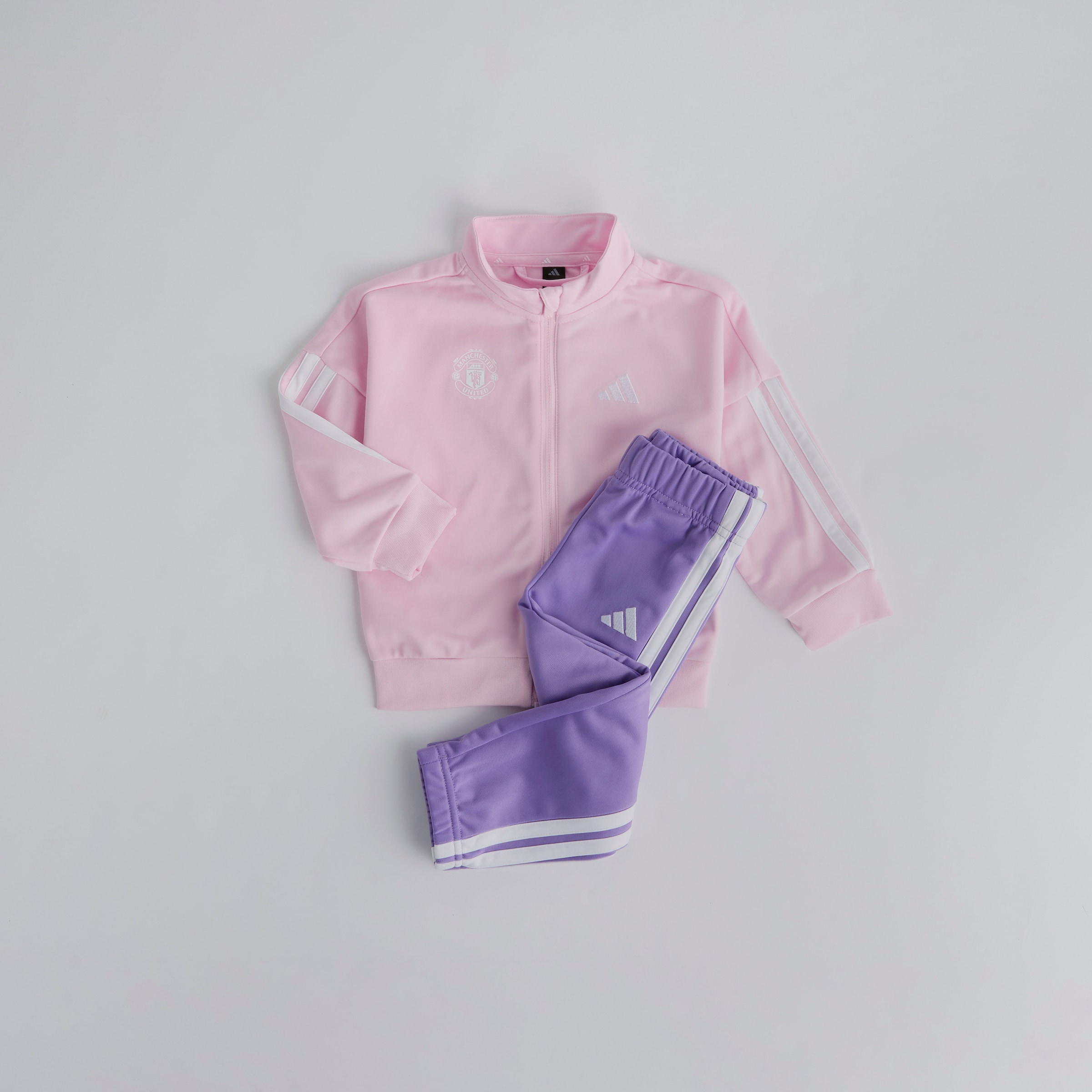 Manchester United x adidas Infant Essentials CLIMACOOL Tracksuit Pink/Purple Pink