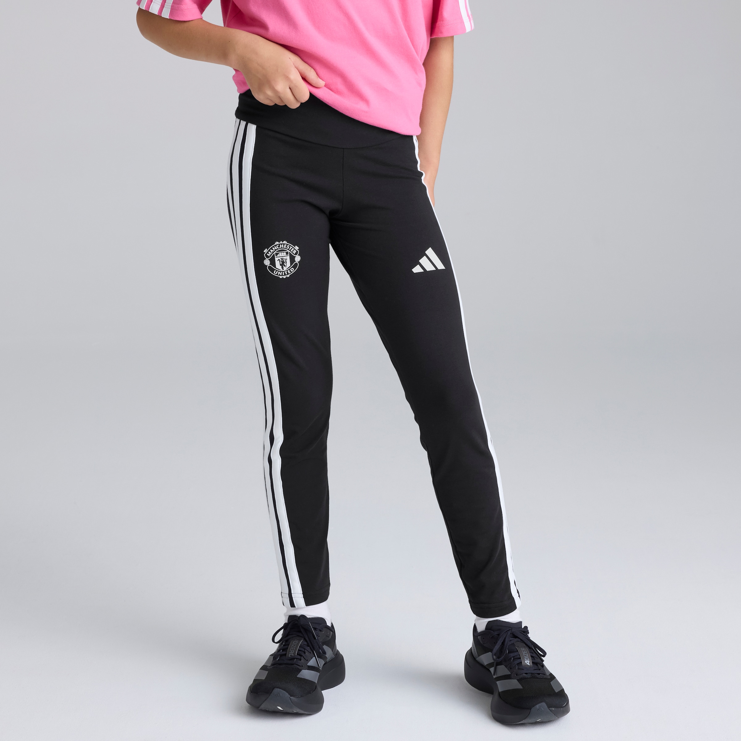 Manchester United x adidas Kids Essentials 3-Stripes Leggings Black Black