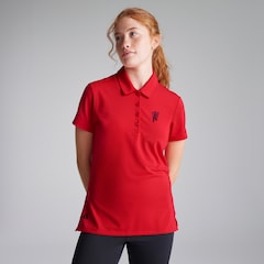 Manchester United x adidas Womens Golf Ultimate365 Solid Short Sleeve Polo Shirt Red