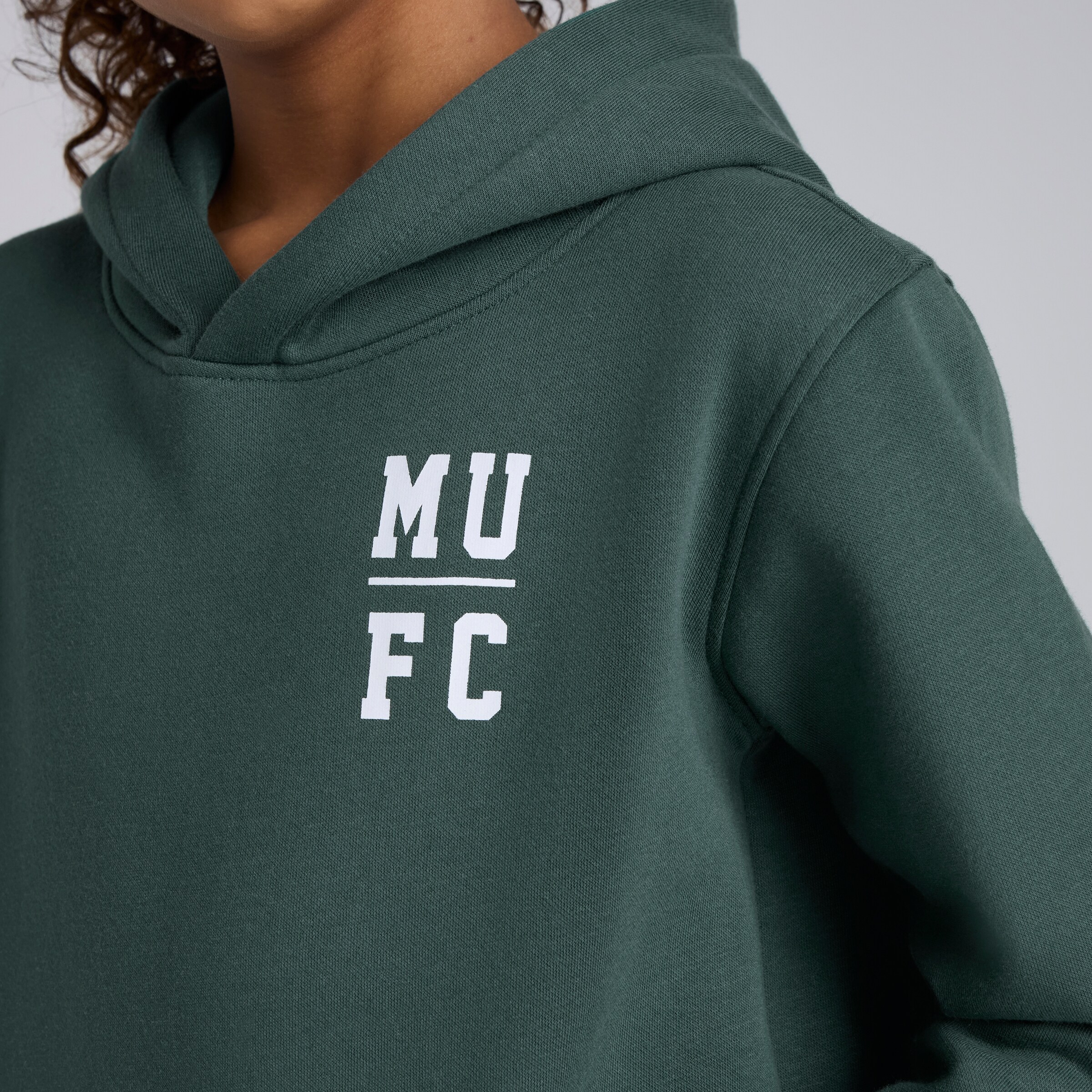 Manchester United Kids Varsity Back Print Overhead Hoodie Green Green Detail [4-6]