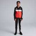 Manchester United x adidas Kids Tiberio 3-Stripes Colourblock Fleece Tracksuit Black/Red