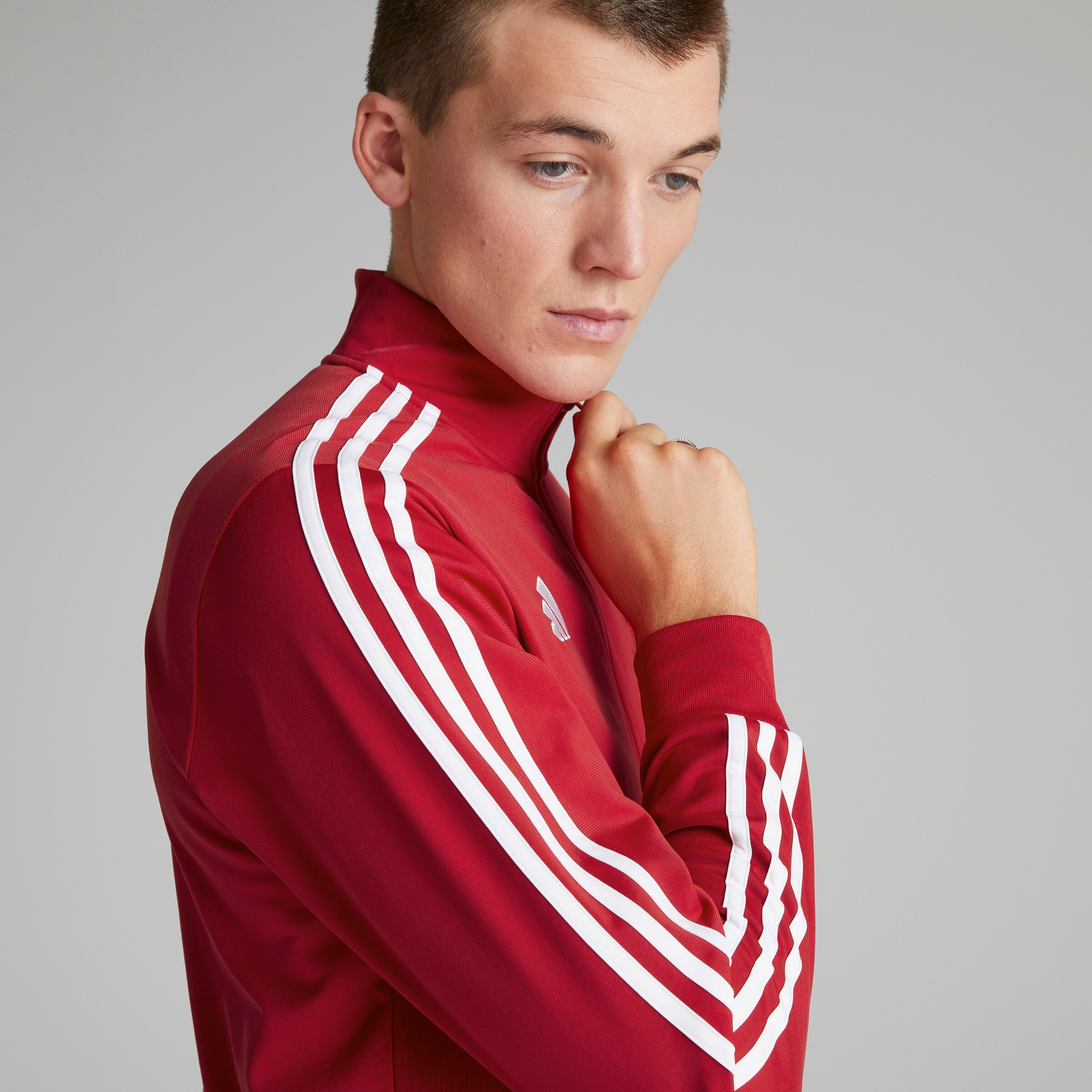 Manchester United x adidas Mens DNA Track Top Red Red Detail [5-8]
