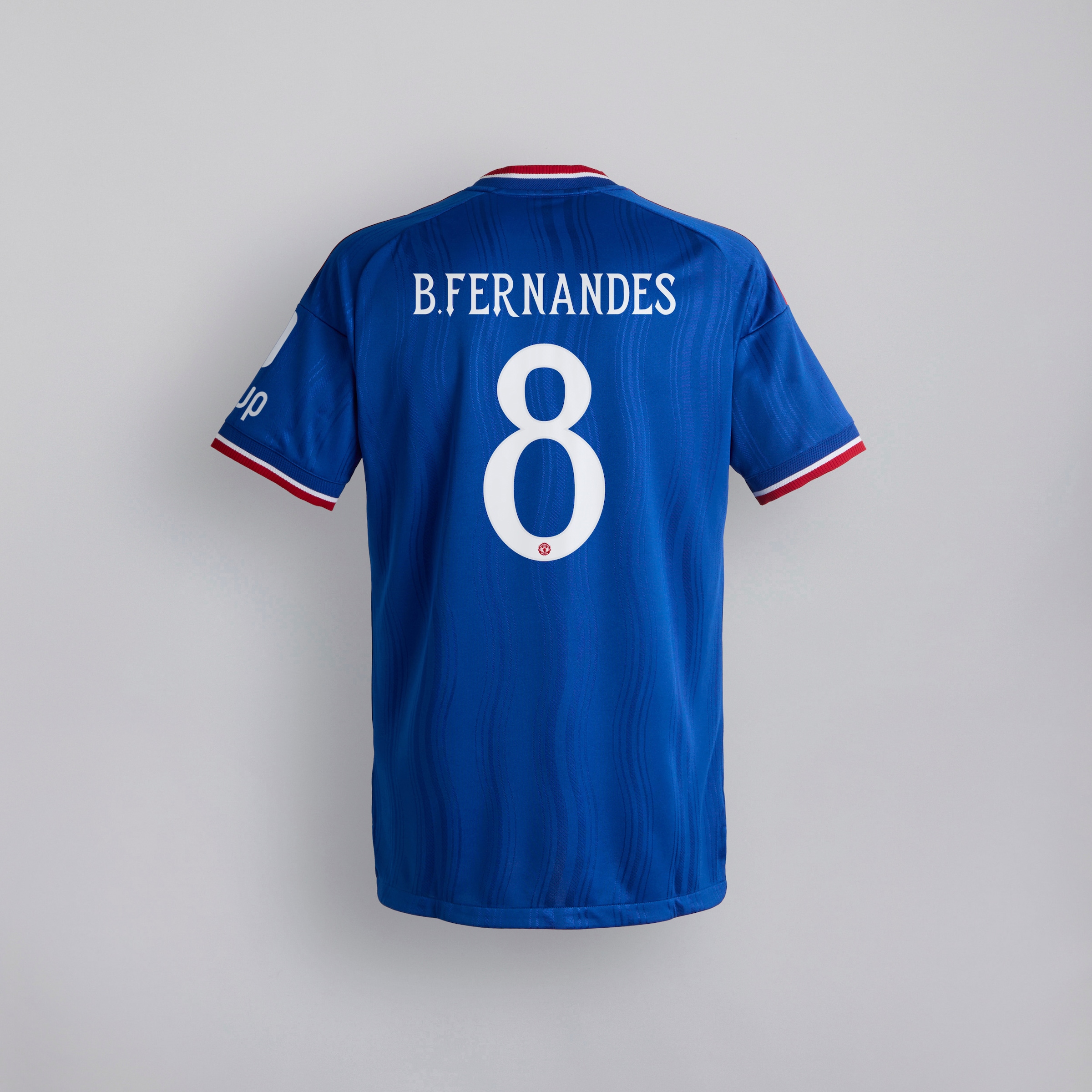 Manchester United 26/27 Away Authentic Jersey with Fernandes 8 UCL Printing & Badge Blue