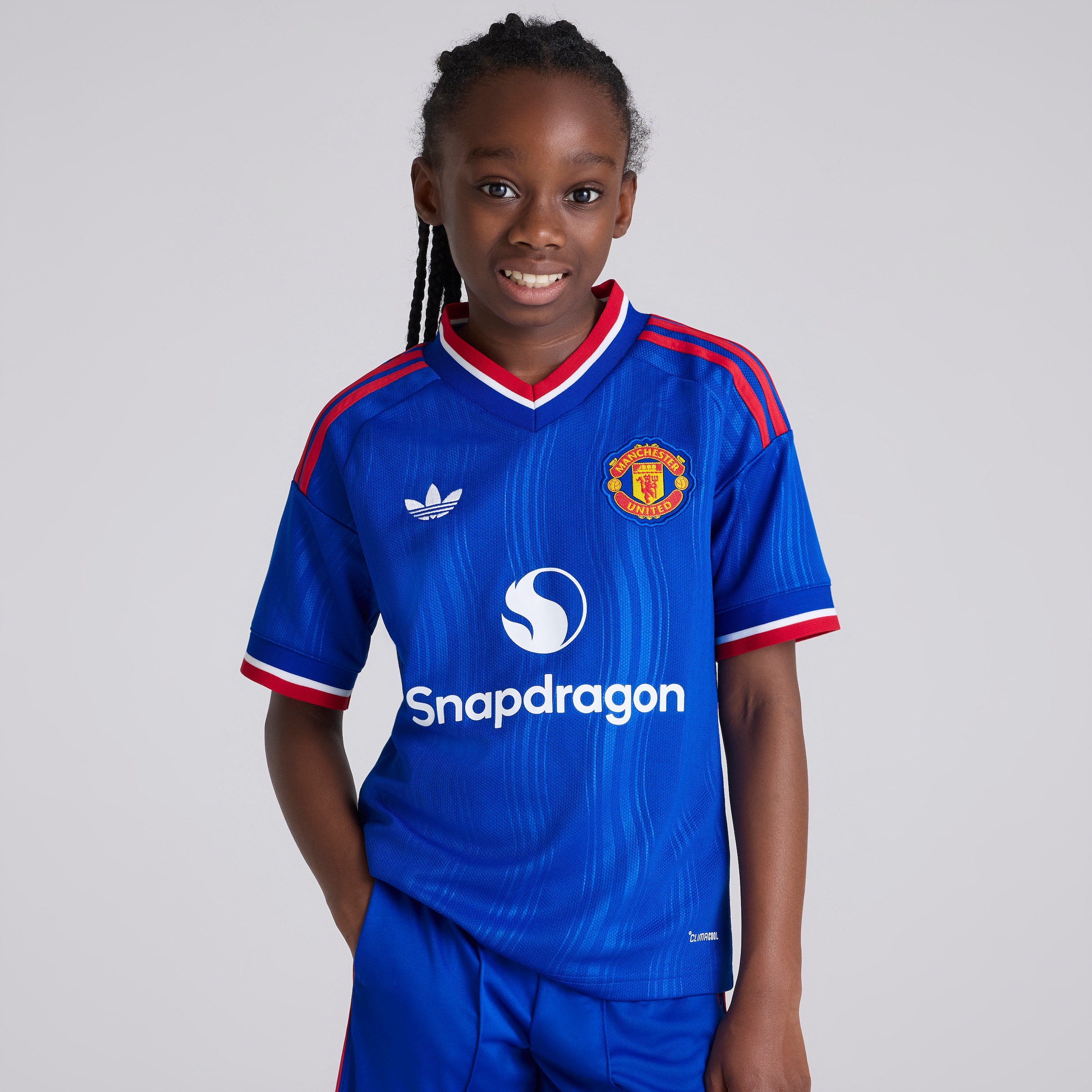 Manchester United Kids 26/27 Away Jersey 蓝色 细节 [4-6]
