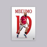 Manchester United Bryan Mbeumo Illustrated A2 Poster White