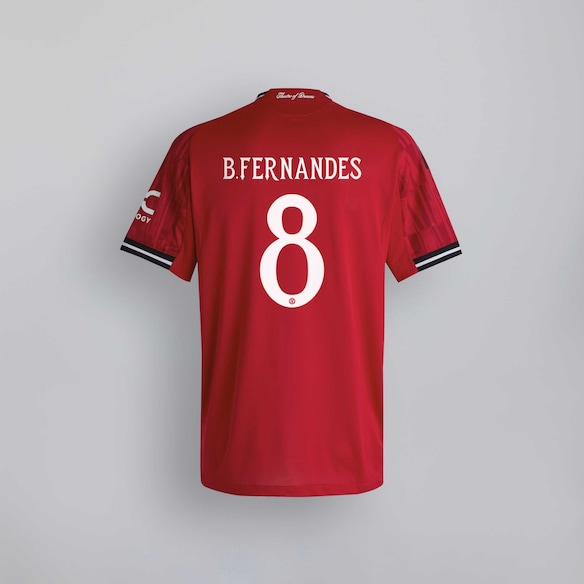 Manchester United 25/26 Home Kids Jersey with Fernandes 8 Club Printing Red