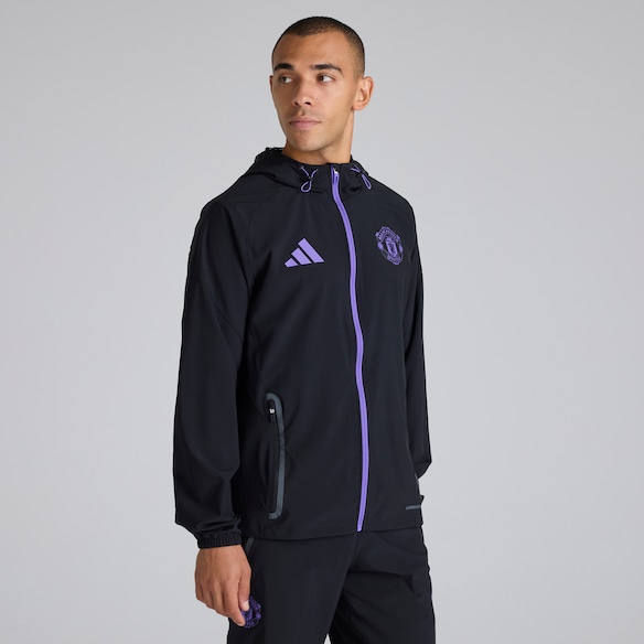 Manchester United Tiro 25 Competition Vis Tech Travel Jacket Black