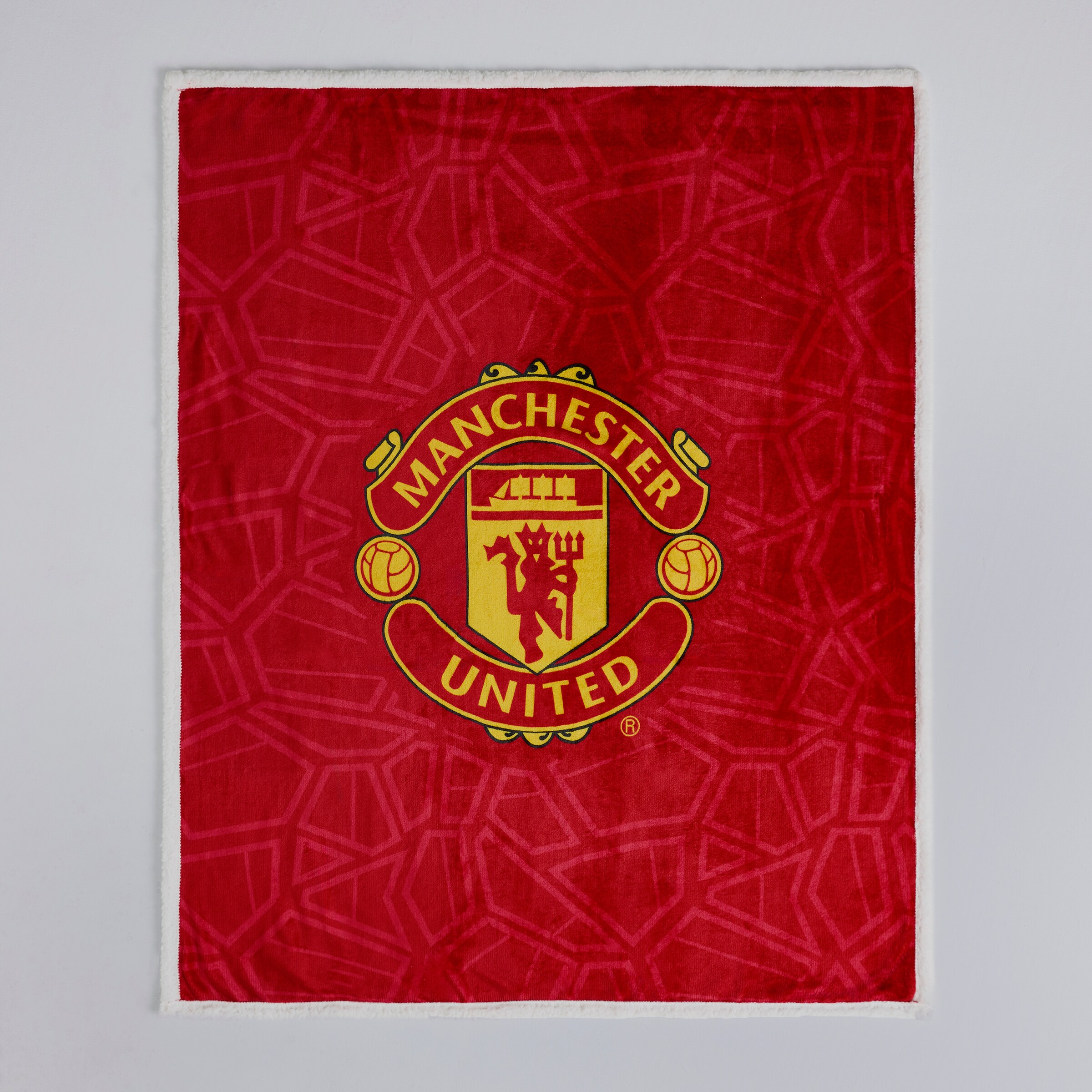 Manchester United Sherpa Fleece Blanket Red Rouge Détail [4-4]