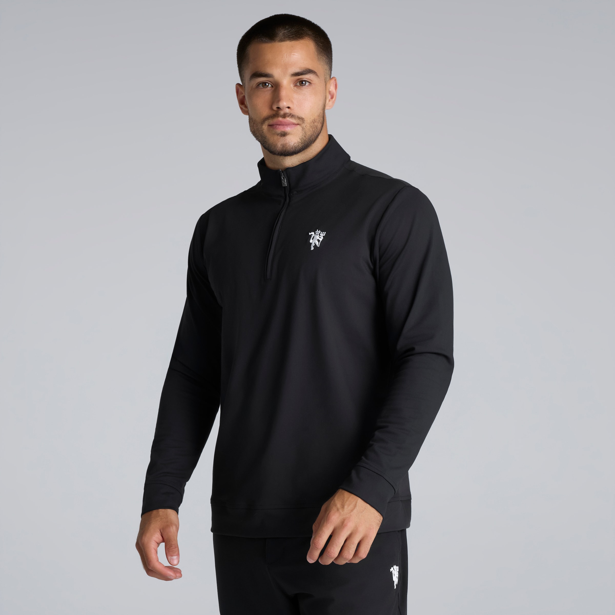 Manchester United x adidas Golf Ultimate 365 Quarter-Zip Black Black