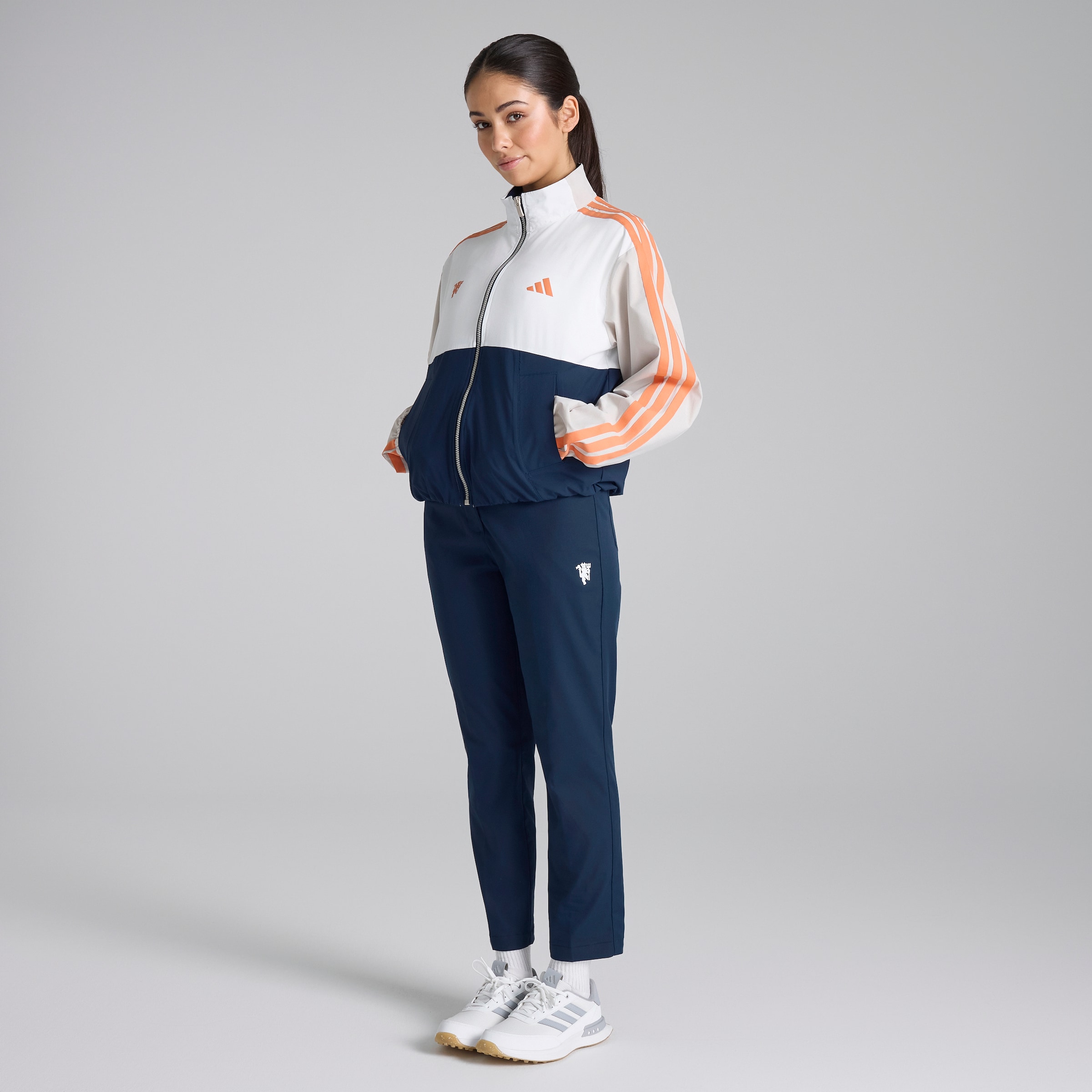 Manchester United x adidas Womens Golf Beyond The Course Jacket Navy Navy blue Detail [3-6]