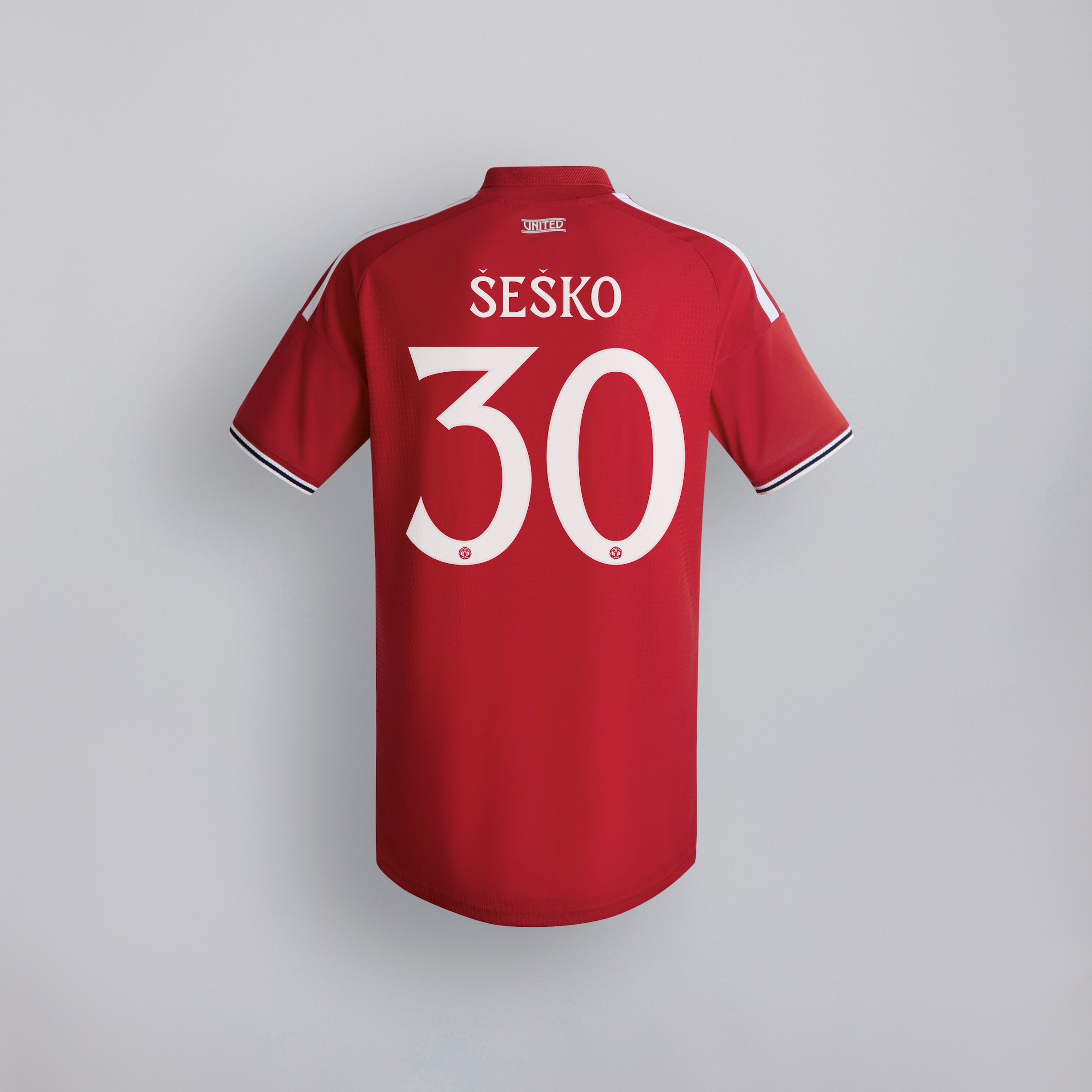 Manchester United 26/27 Home Jersey with Sesko 30 UCL Printing & Badge 红色