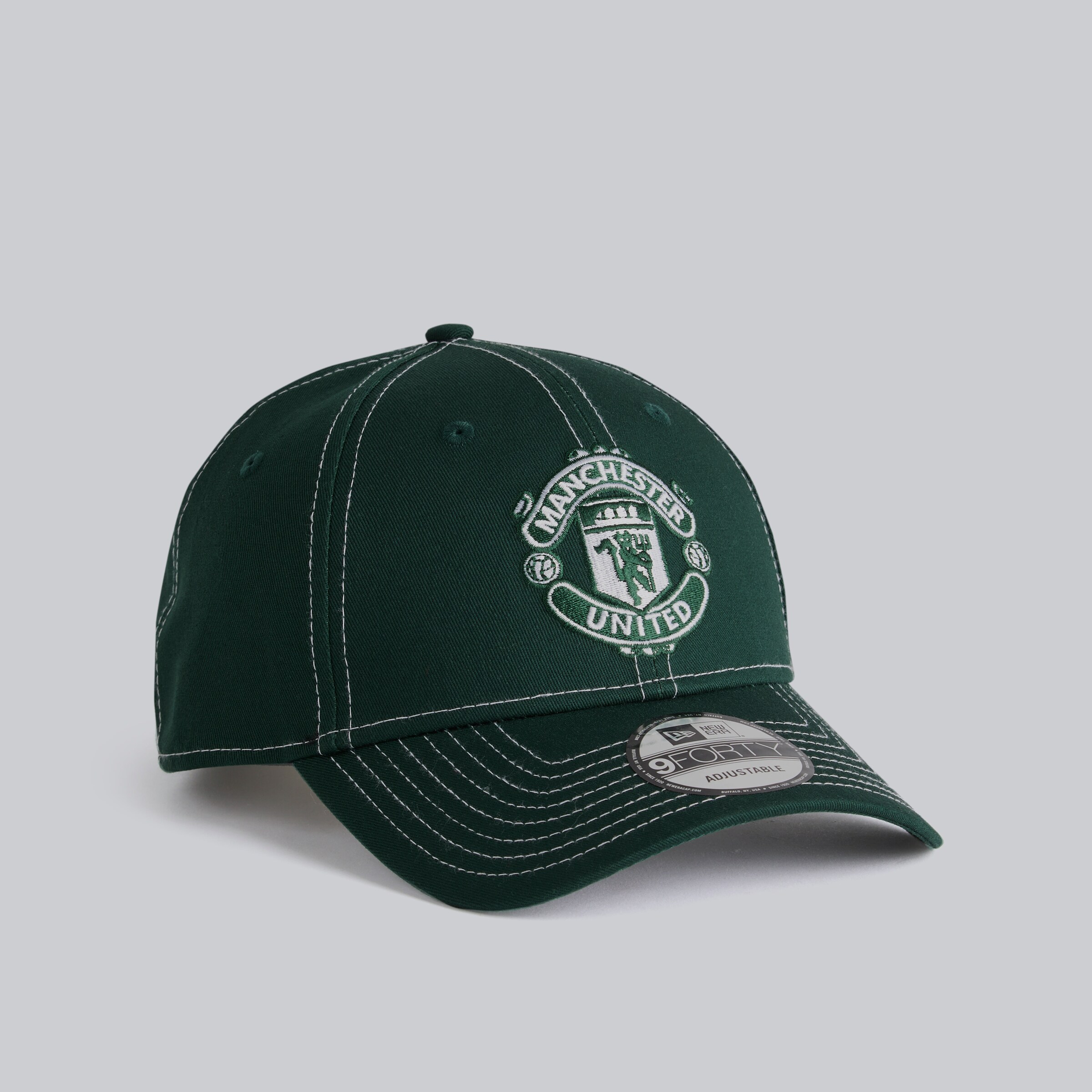 Manchester United x New Era Contrast Stitch 9Twenty Cap Green Green Detail [3-5]