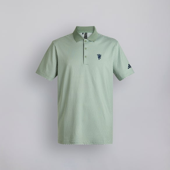 Manchester United x adidas Golf Beyond Textured Polo Shirt Green Green