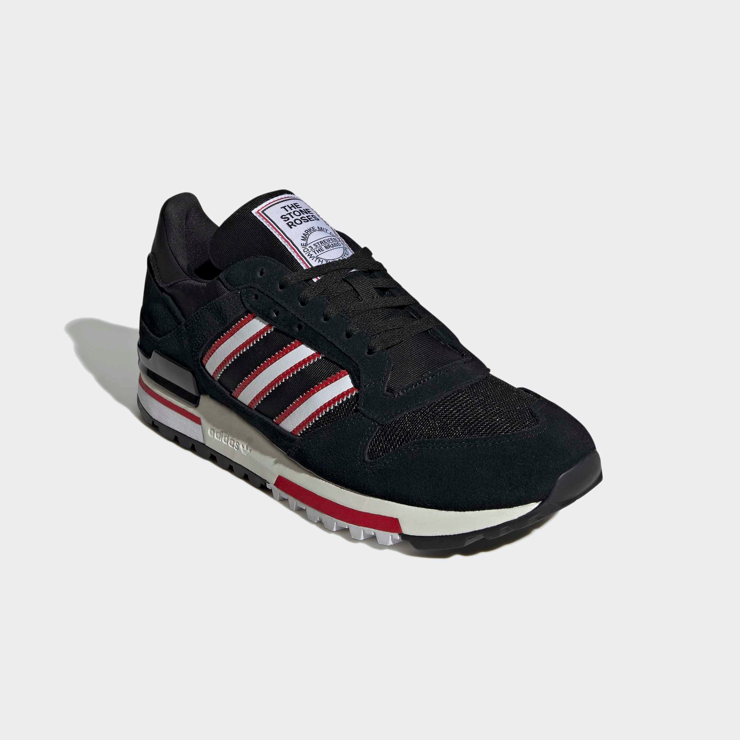 Manchester United x adidas Stone Roses ZX 600 Trainers Black Black Detail [3-8]