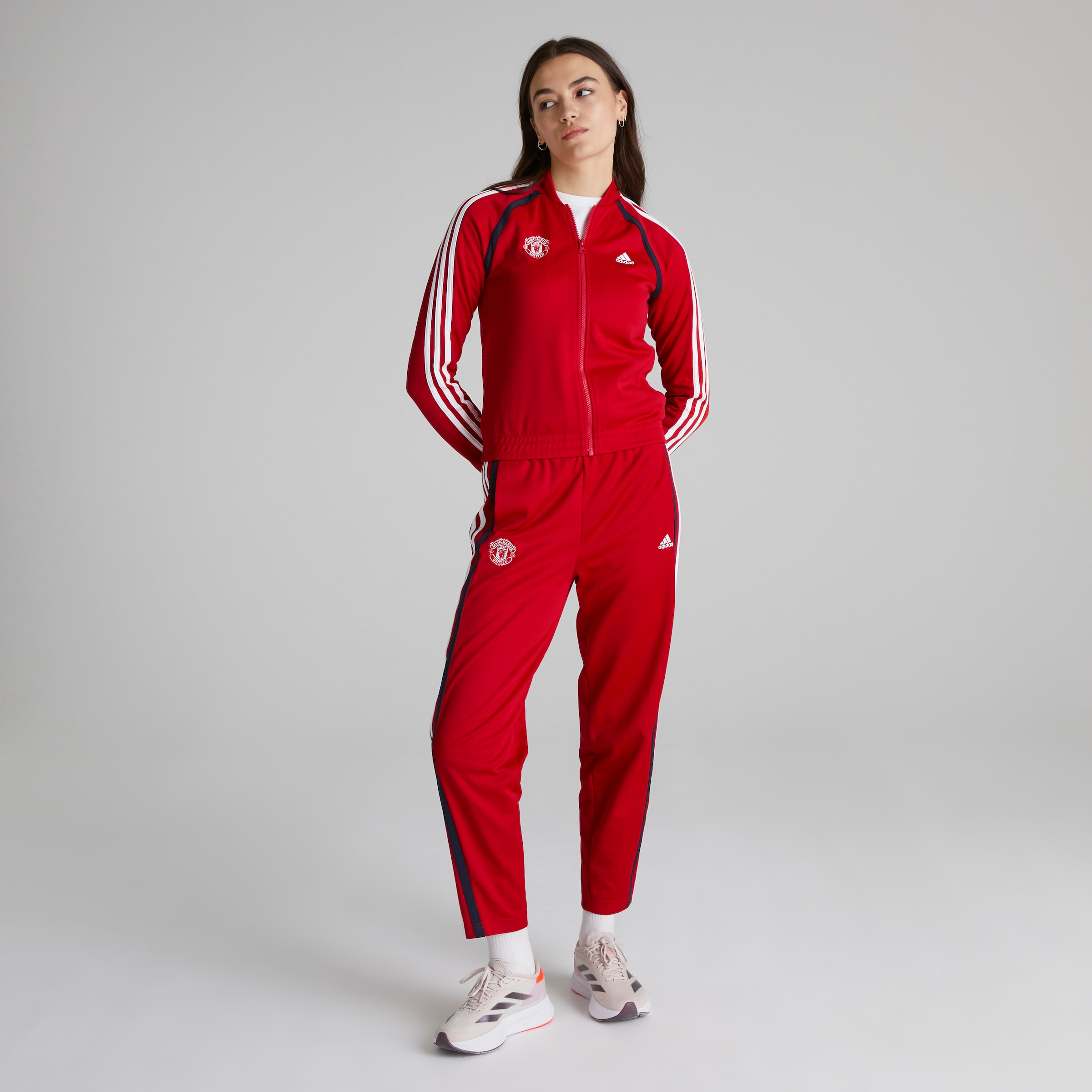 Manchester United x adidas Womens Teamsport Tracksuit Red