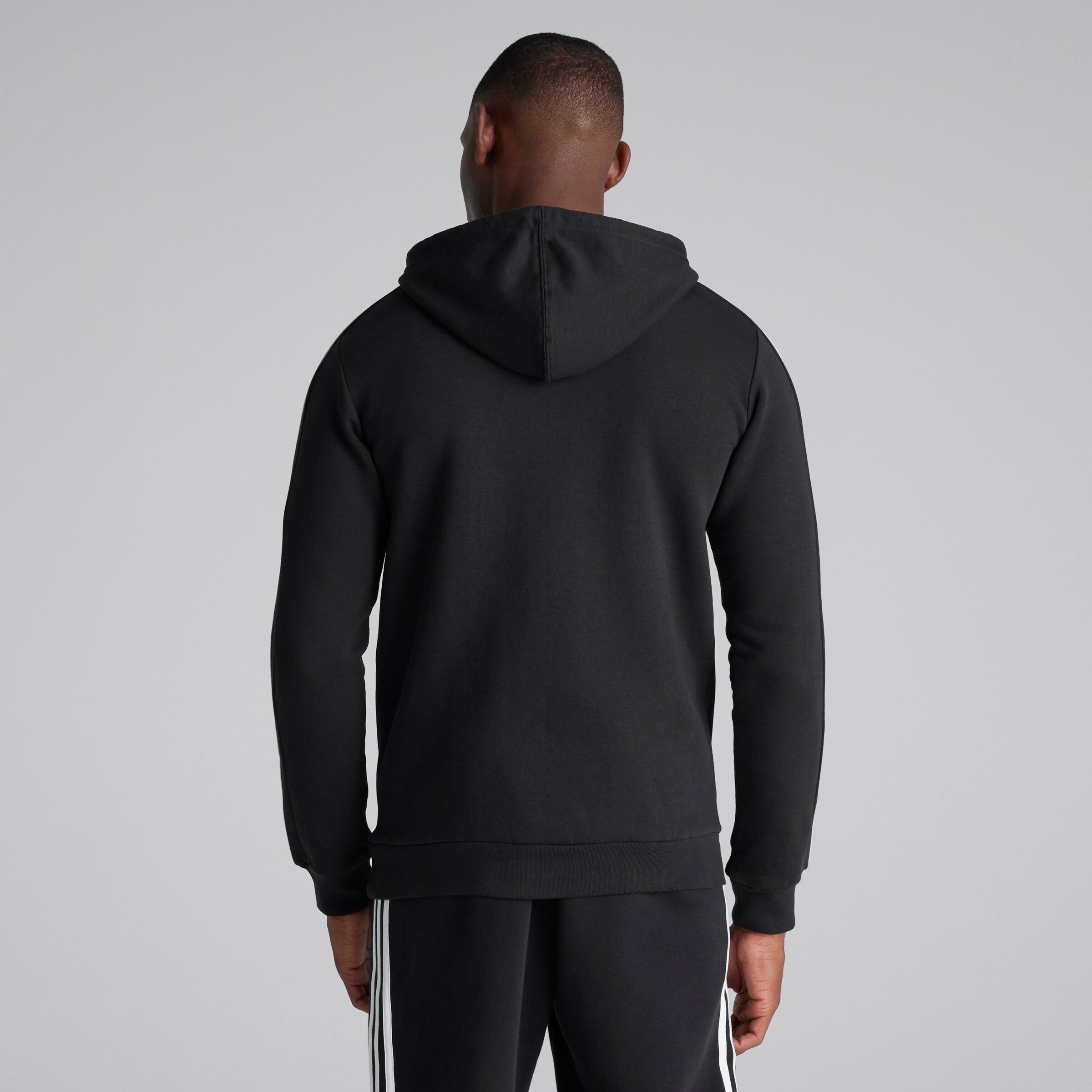 Manchester United x adidas Mens Essentials Fleece 3-Stripes Hoodie Black Noir Détail [2-7]