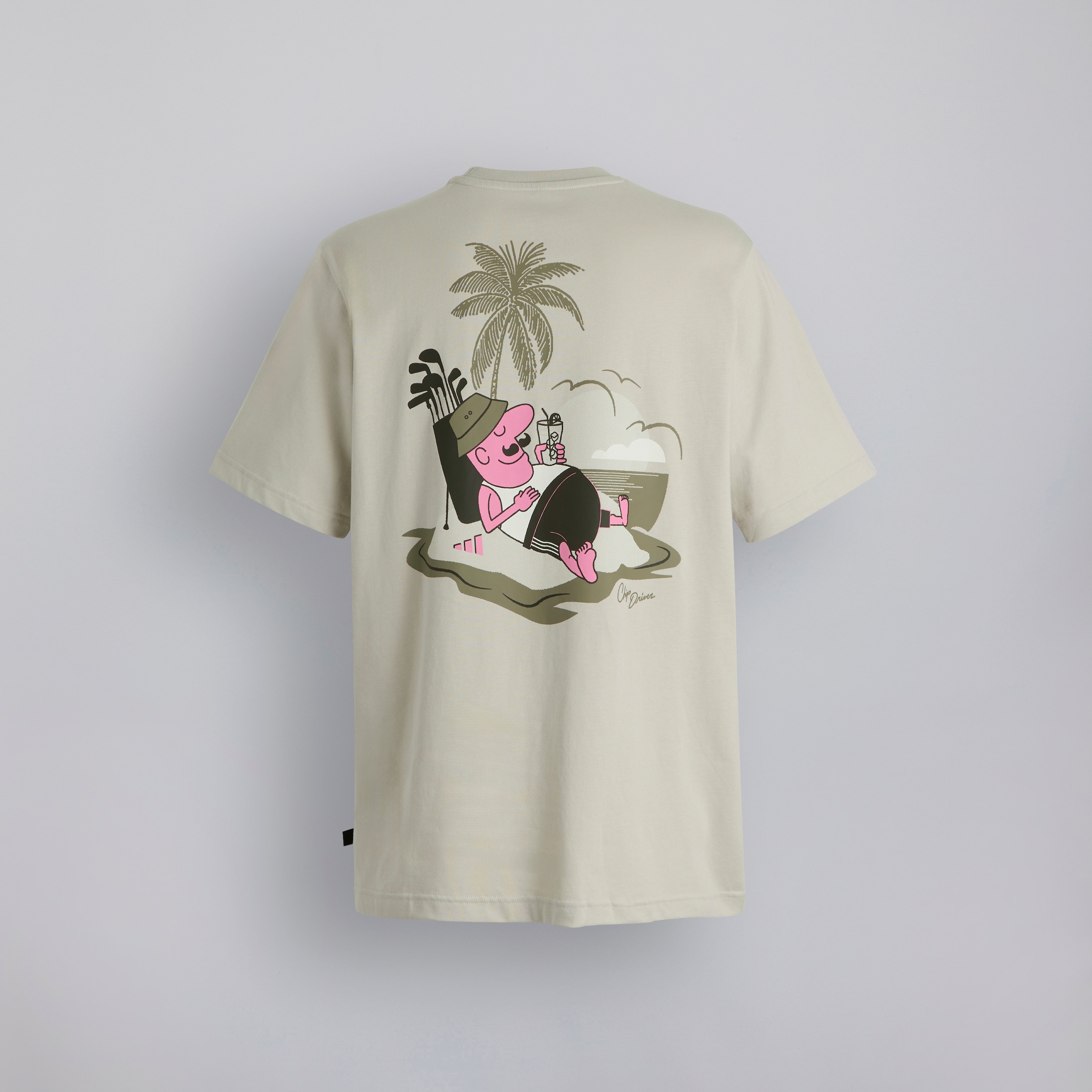 Manchester United x adidas Golf Chip in Paradise Graphic T-Shirt Beige White Detail [2-2]