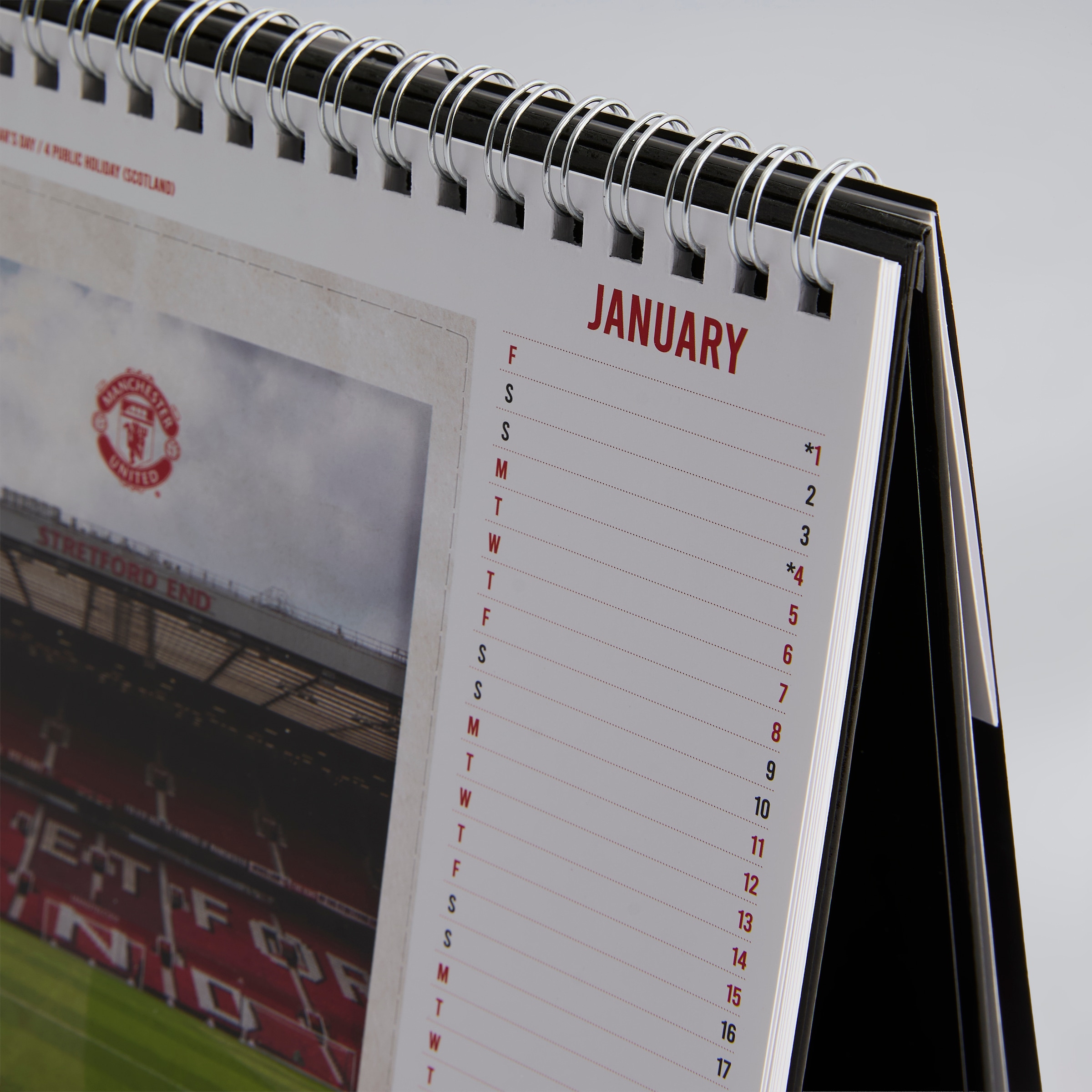 Manchester United 2027 Desk Easel Calendar Black Red Detail [4-5]