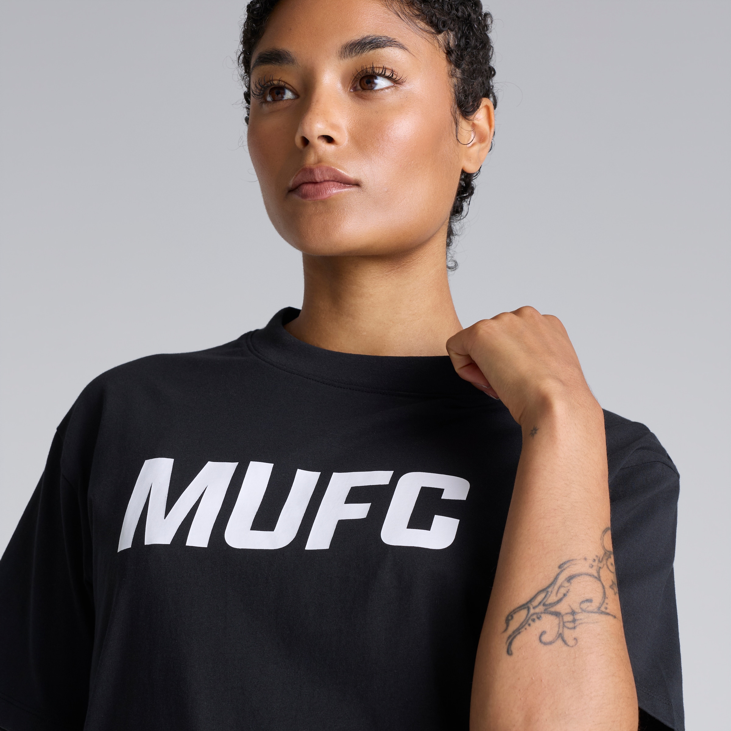 Manchester United MUFC Womens T-Shirt Black 검정색 세부 사항 [4-5]
