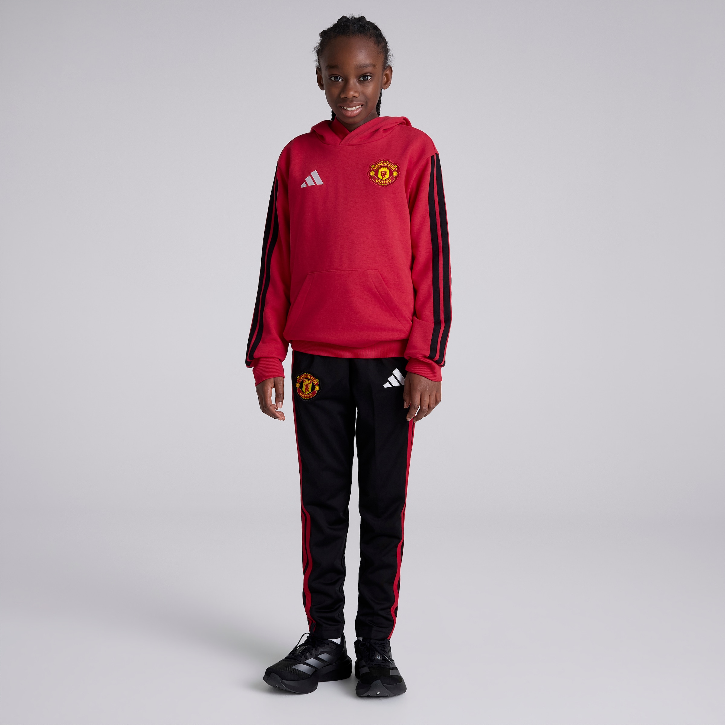 Manchester United x adidas Kids DNA Hoodie Red Red Detail [2-4]