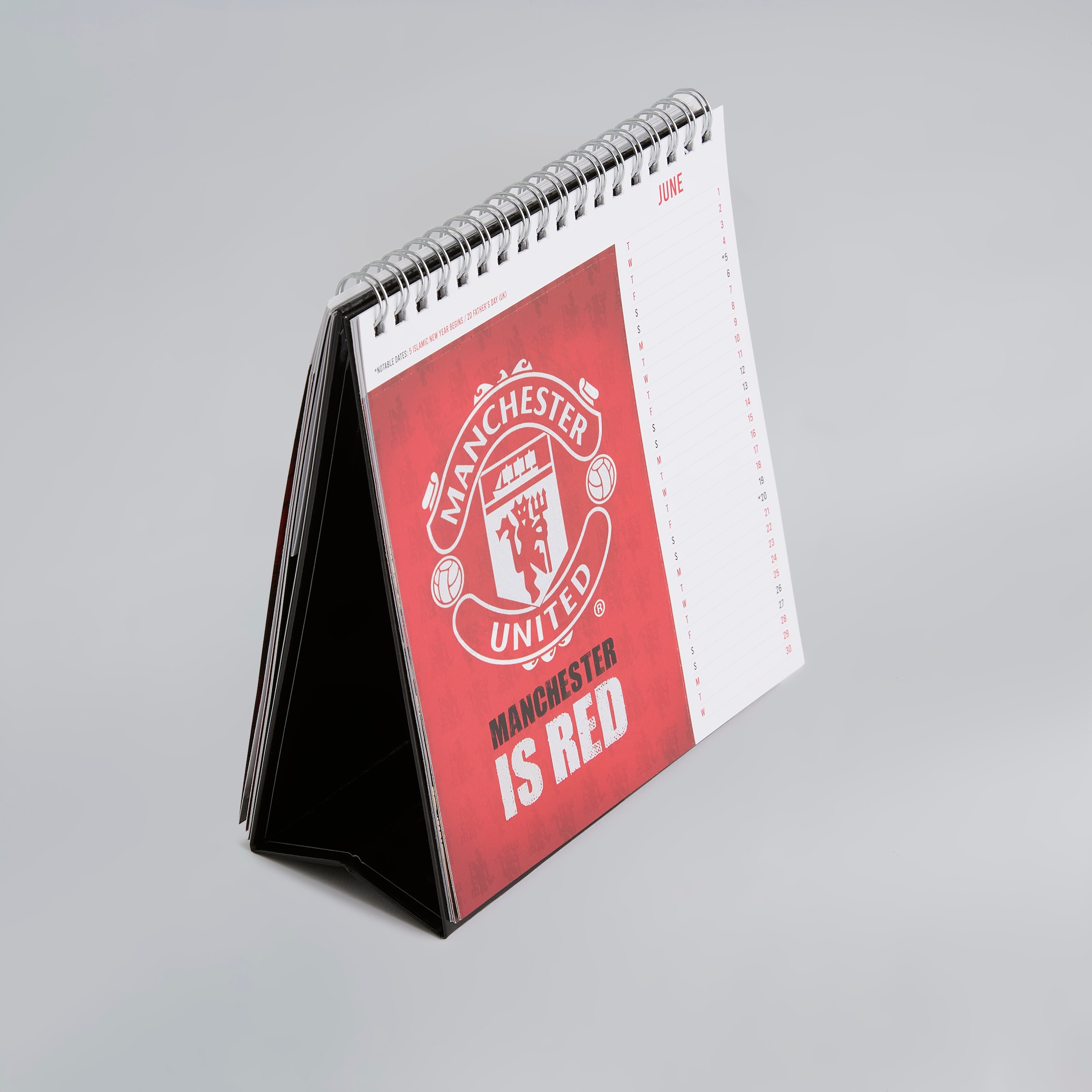 Manchester United 2027 Desk Easel Calendar Black Red Detail [3-5]