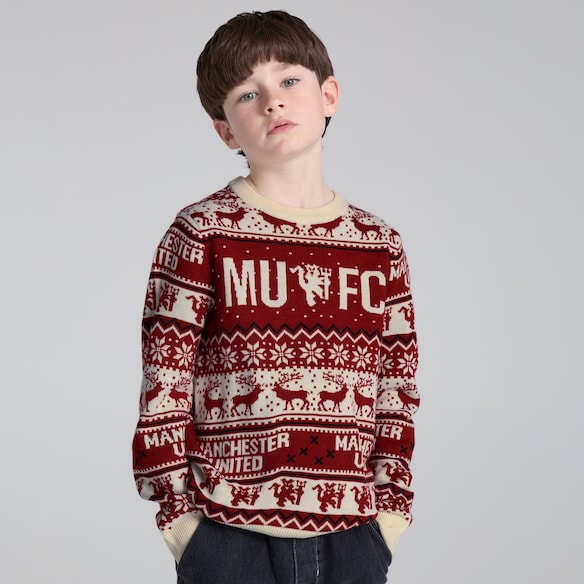 Manchester United Kids Christmas Fairisle Jumper Multi Multi