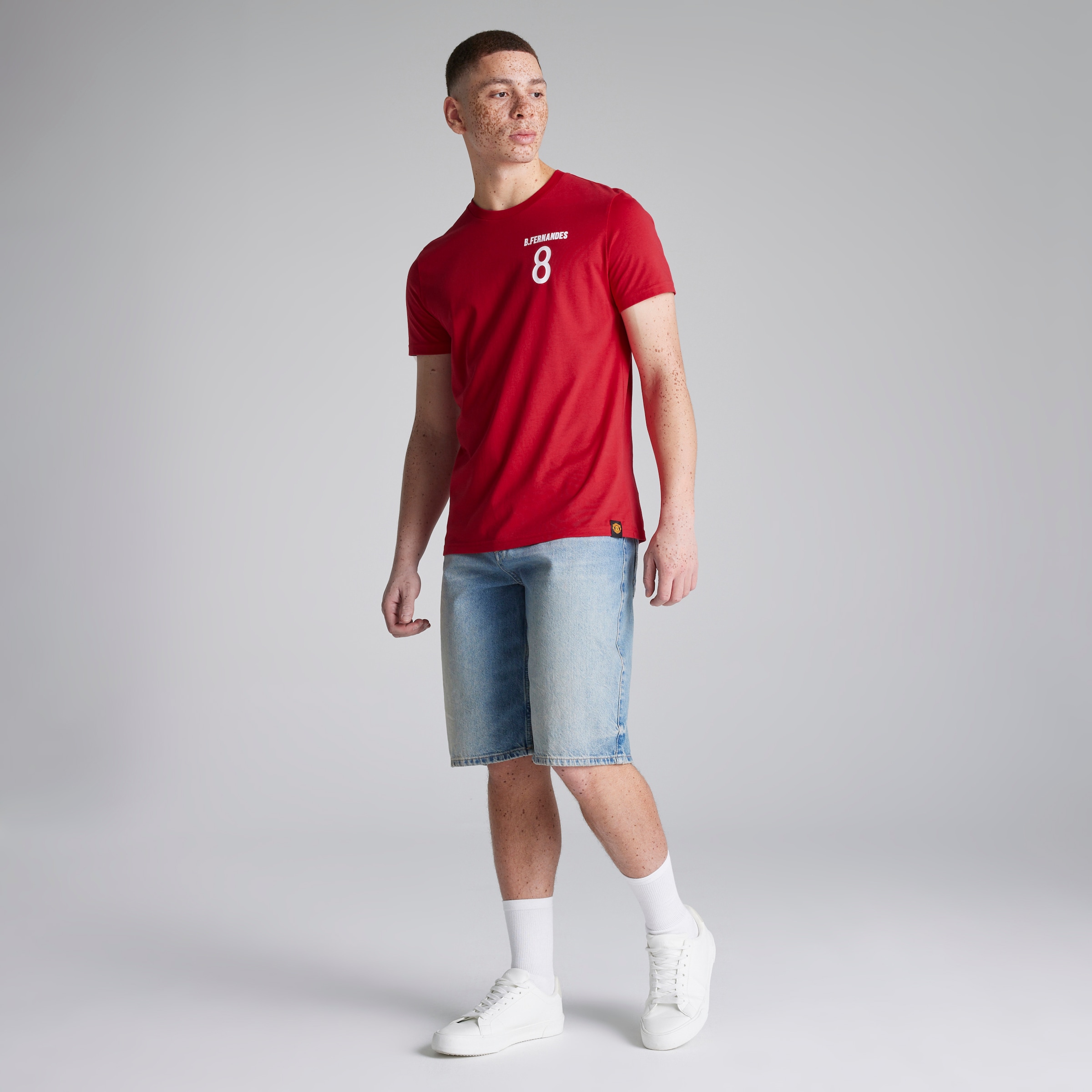 Manchester United Fernandes 8 T-Shirt Red Rouge Détail [3-5]