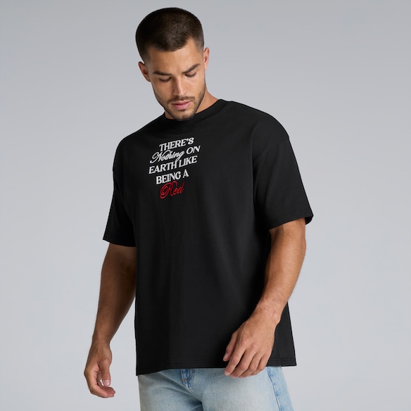 Manchester United There's Nothing on Earth Like Being a Red Print T-Shirt Black Negro