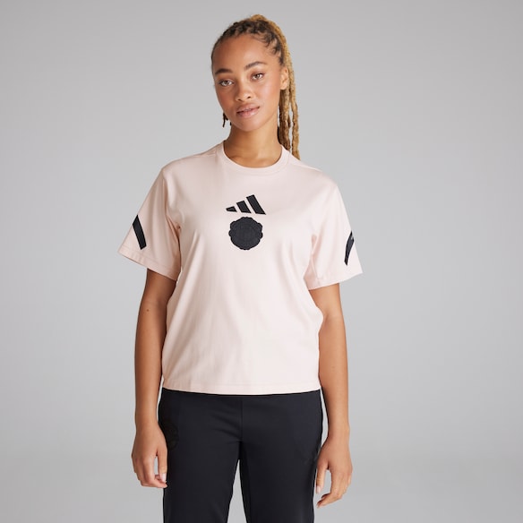 Manchester United x adidas Womens Z.N.E. T-Shirt Pink Pink