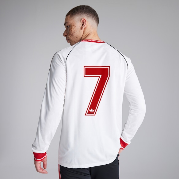 Manchester United x adidas Bring Back 1991 Away 7 Printed Long Sleeve Jersey White White