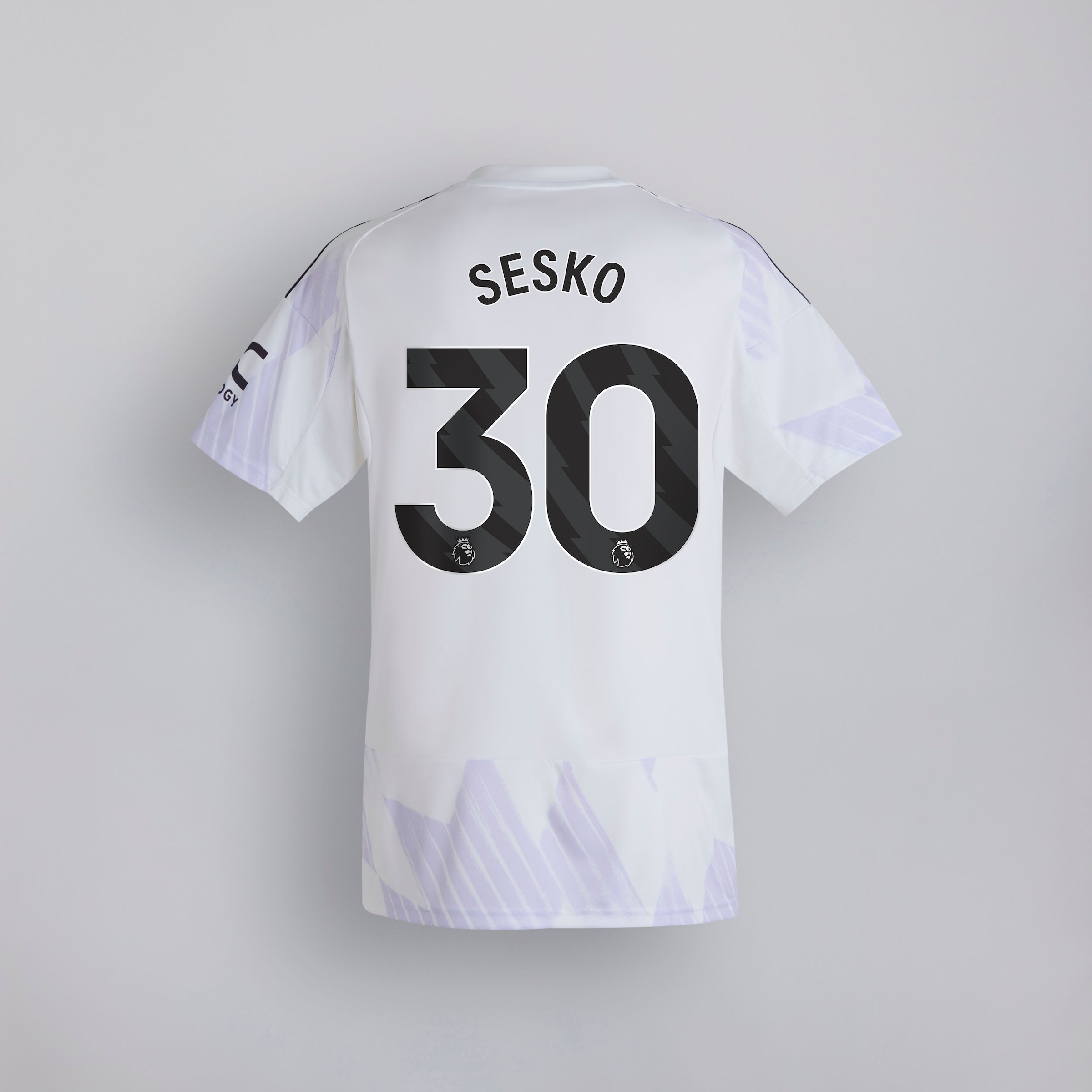 Manchester United 25/26 Away Kids Jersey with Sesko 30 EPL Printing & Badge 白色