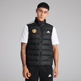Manchester United x adidas Mens Essentials 3-Stripes Light Down Gilet Black