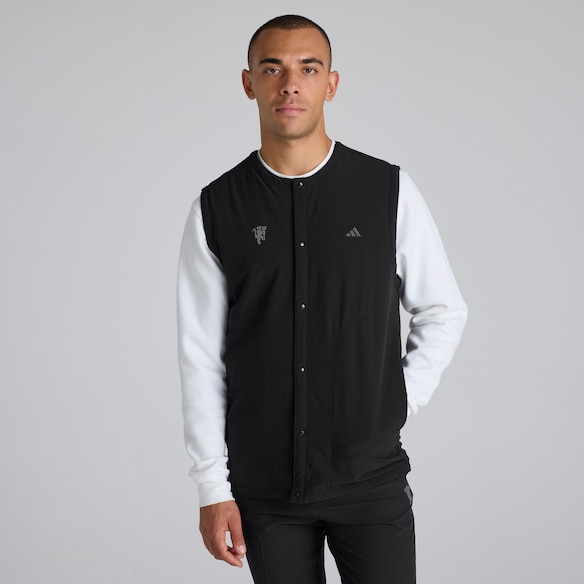 Manchester United x adidas Golf Go-To Padded Vest Black Schwarz
