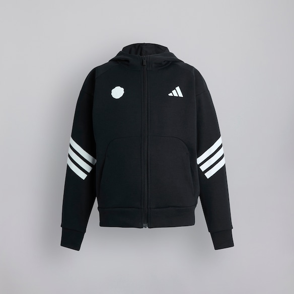 Manchester United x adidas Kids Future Icons Full Zip Hooded Track Top Black Black