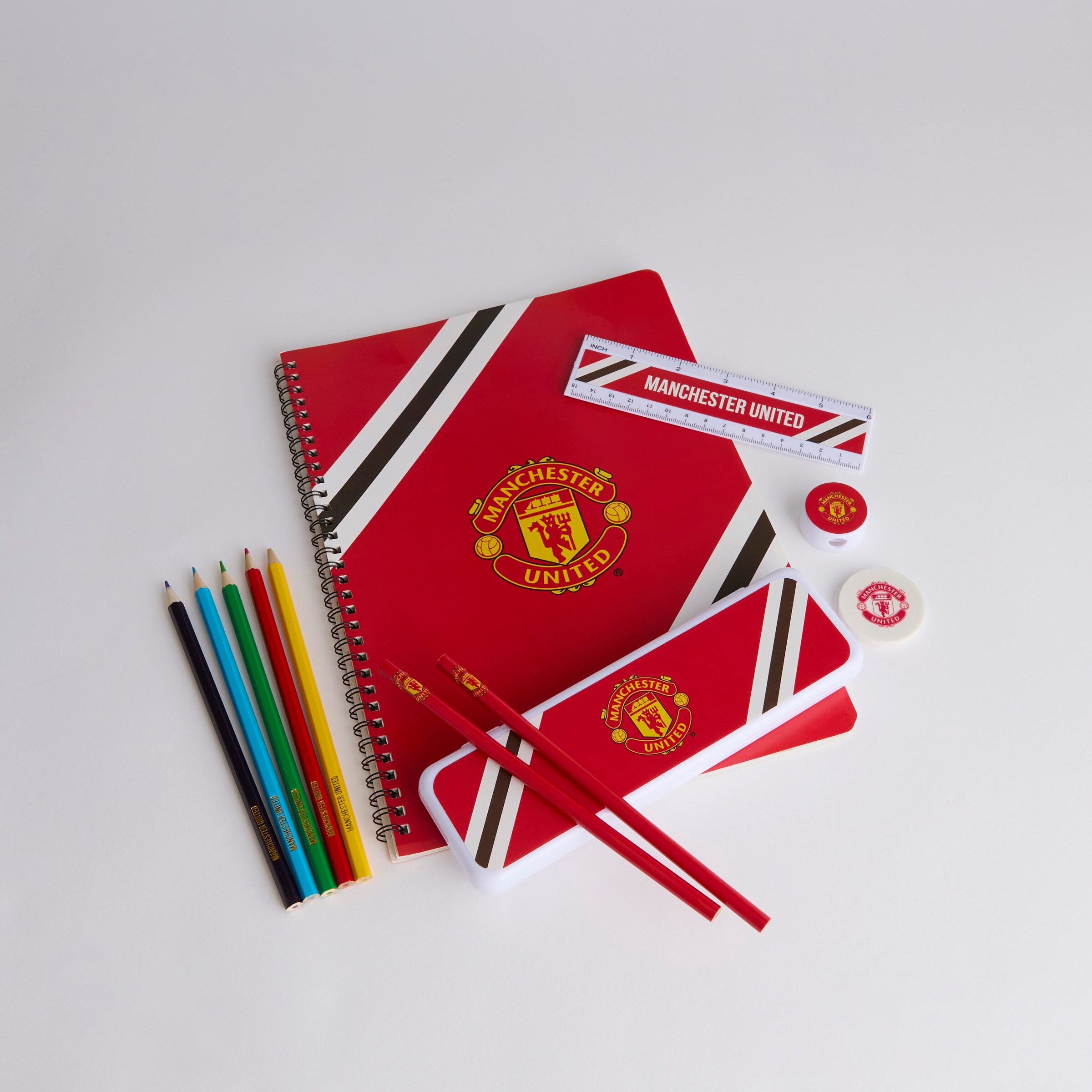 Manchester United Core Stripe A4 Stationery Set 13 Piece Red 다색 세부 사항 [2-4]