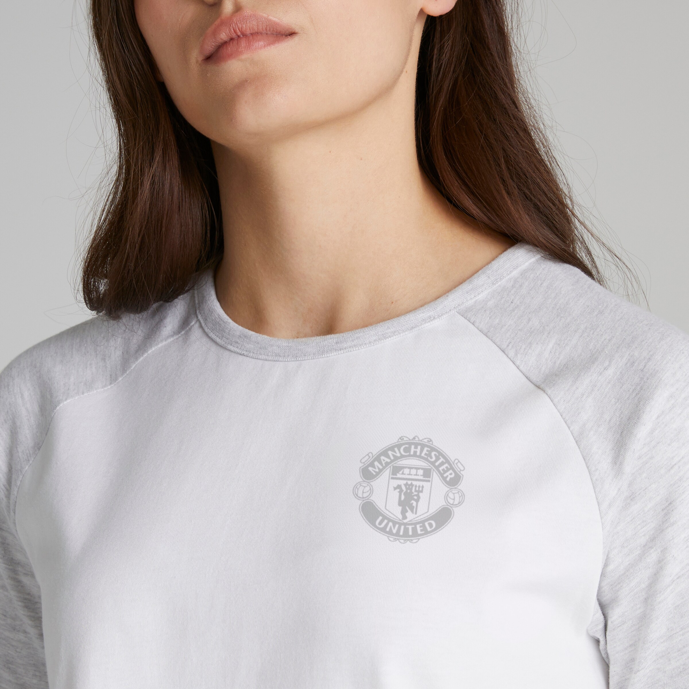 Manchester United Womens Raglan Pyjama Set with Cotton Bag Grey 세부 사항 [5-6]