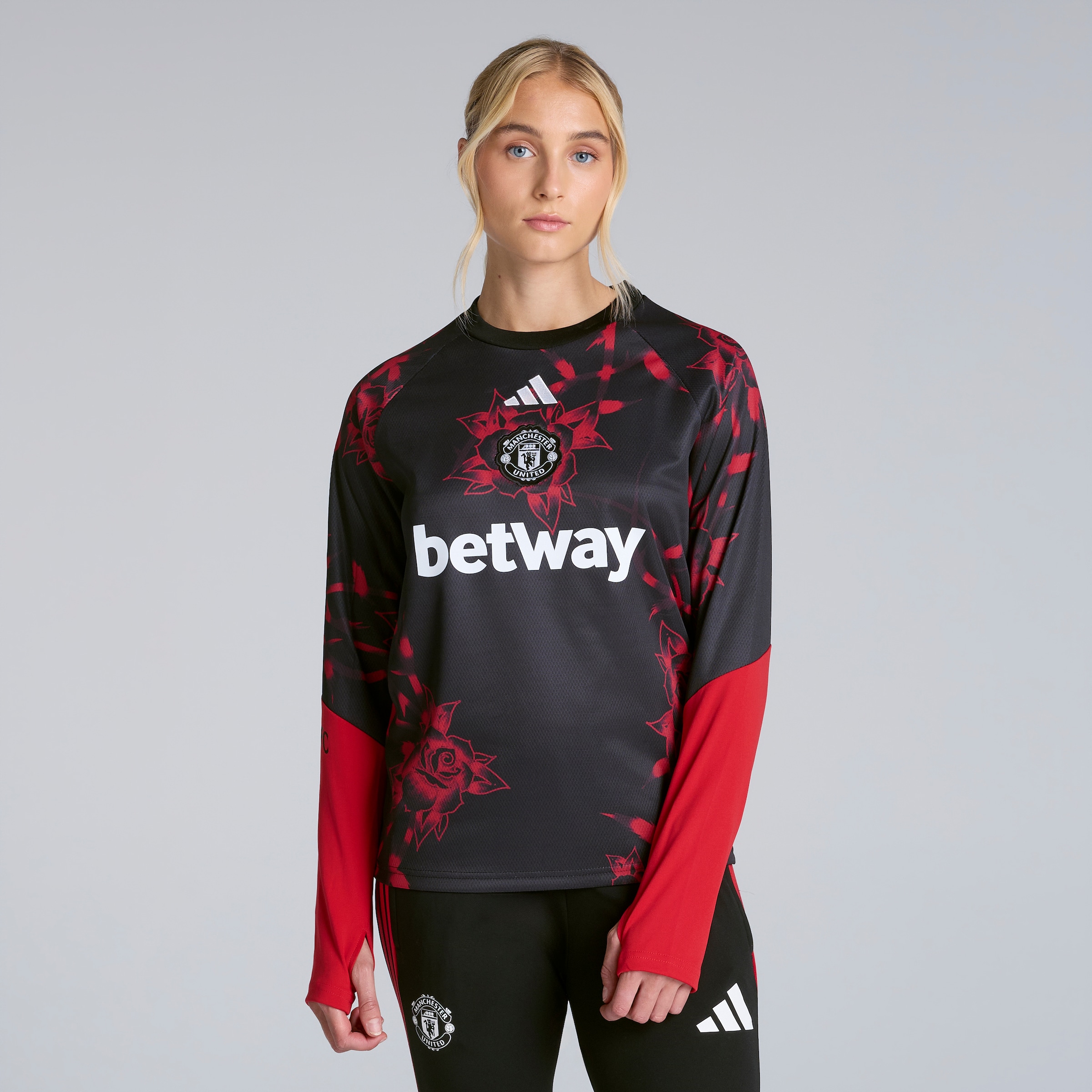 Manchester United Womens 26/27 Home Pre Match Warm Top (Sponsored) Red